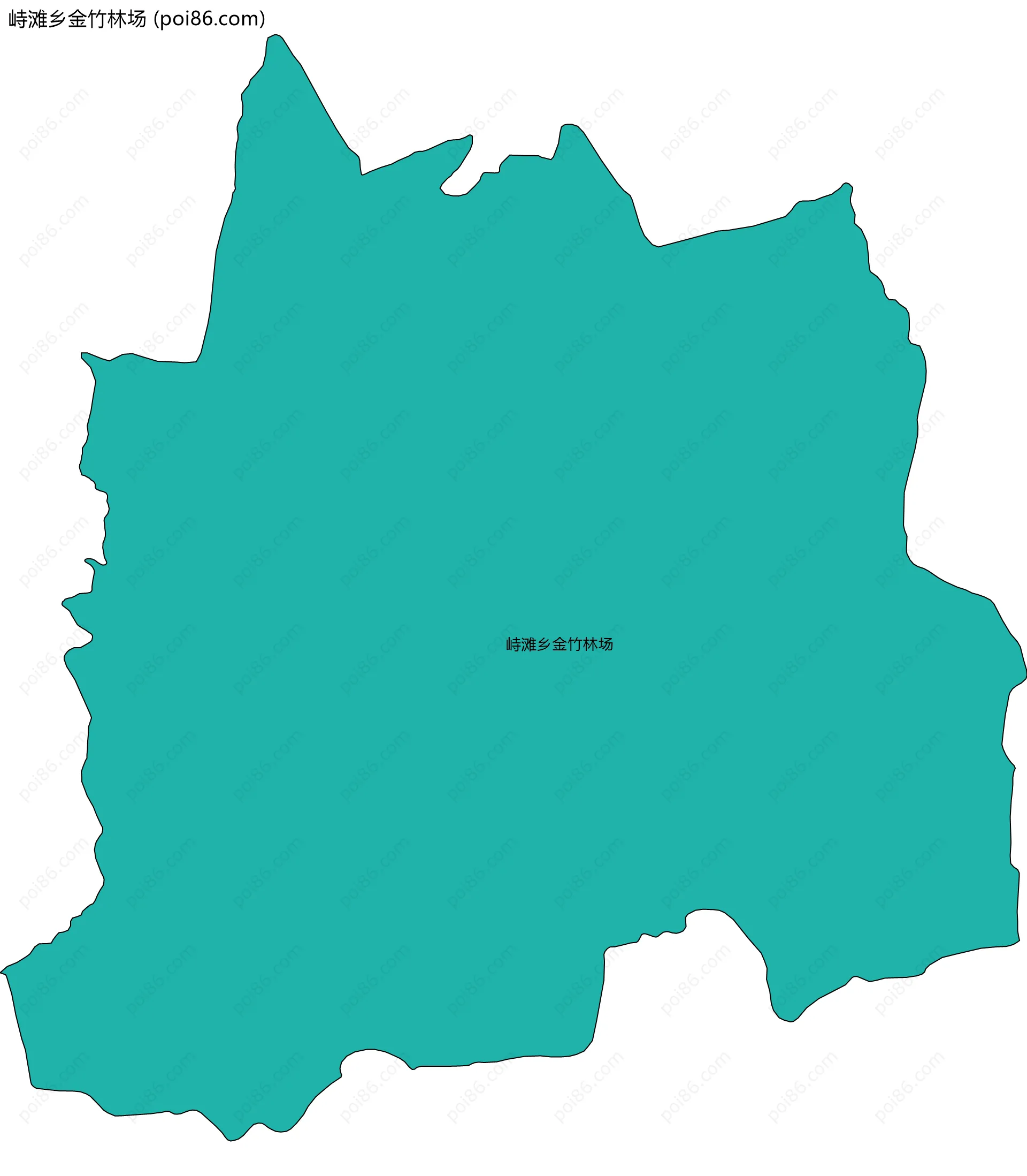 峙滩乡金竹林场边界地图(五级行政区划)