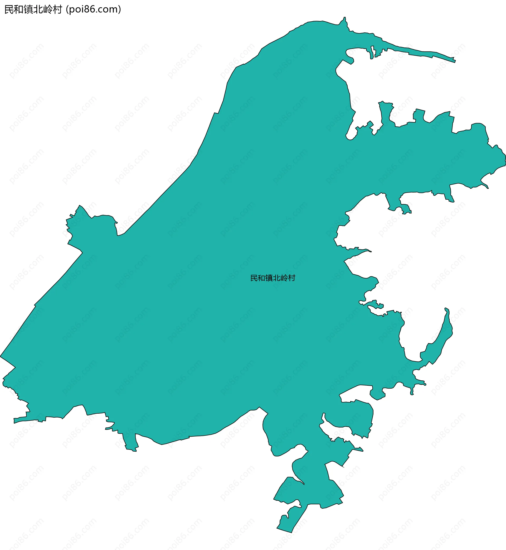 民和镇北岭村边界地图