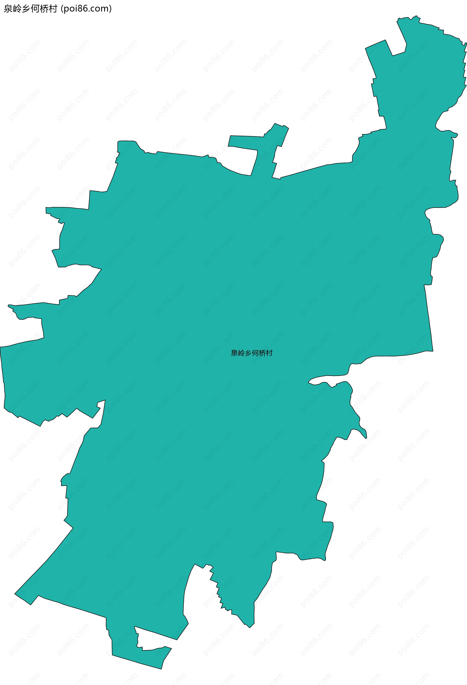 泉岭乡何桥村边界地图