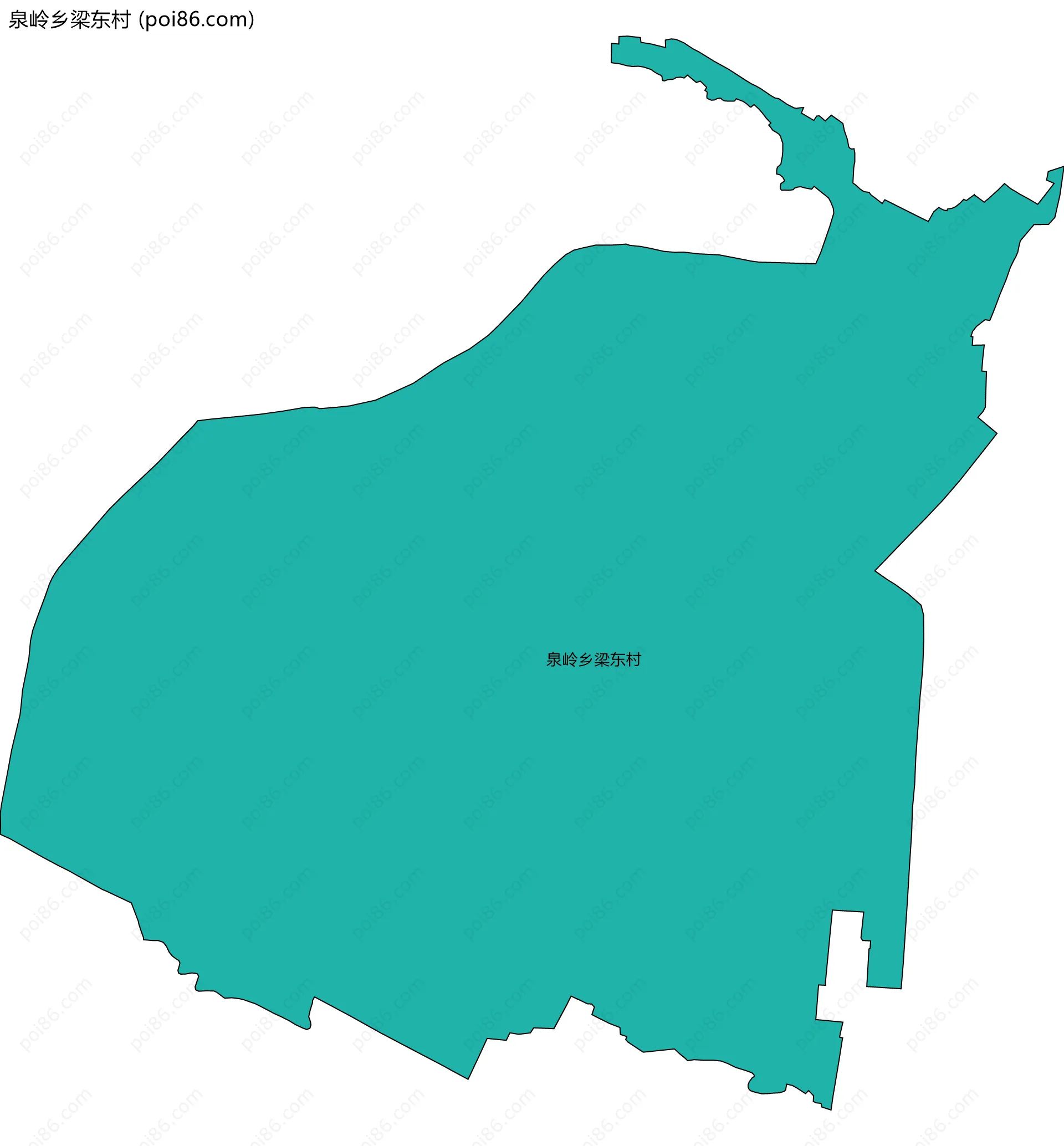 泉岭乡梁东村边界地图