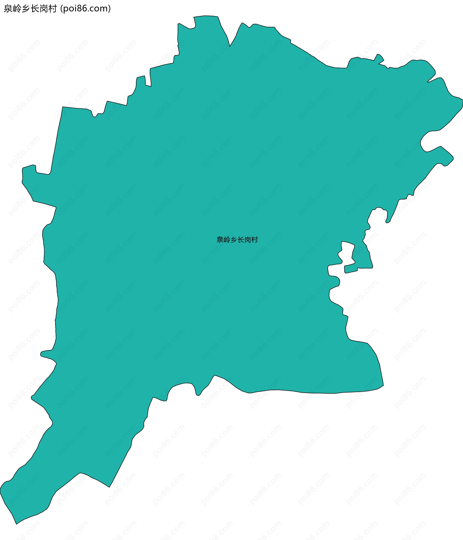 泉岭乡长岗村边界地图