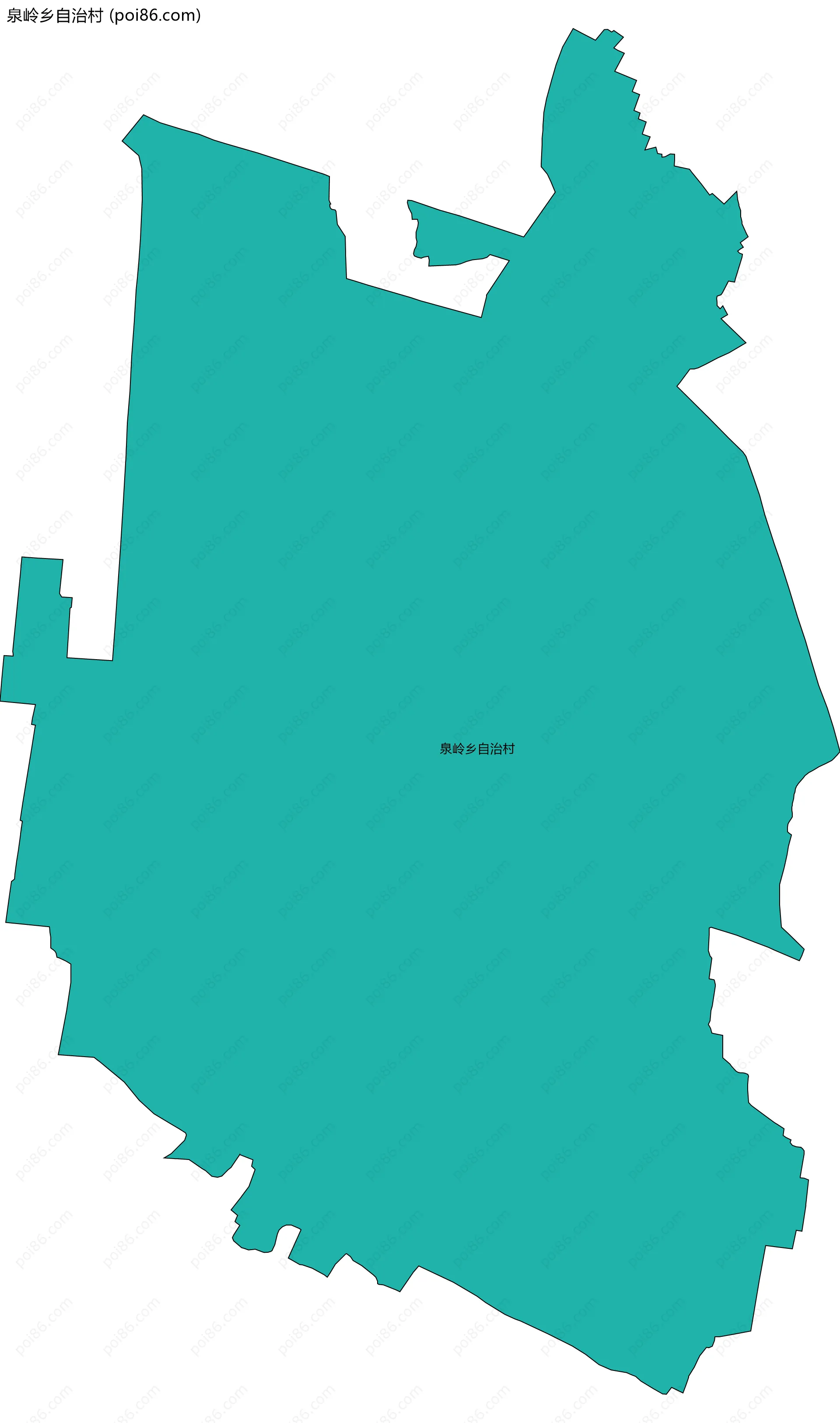 泉岭乡自治村边界地图