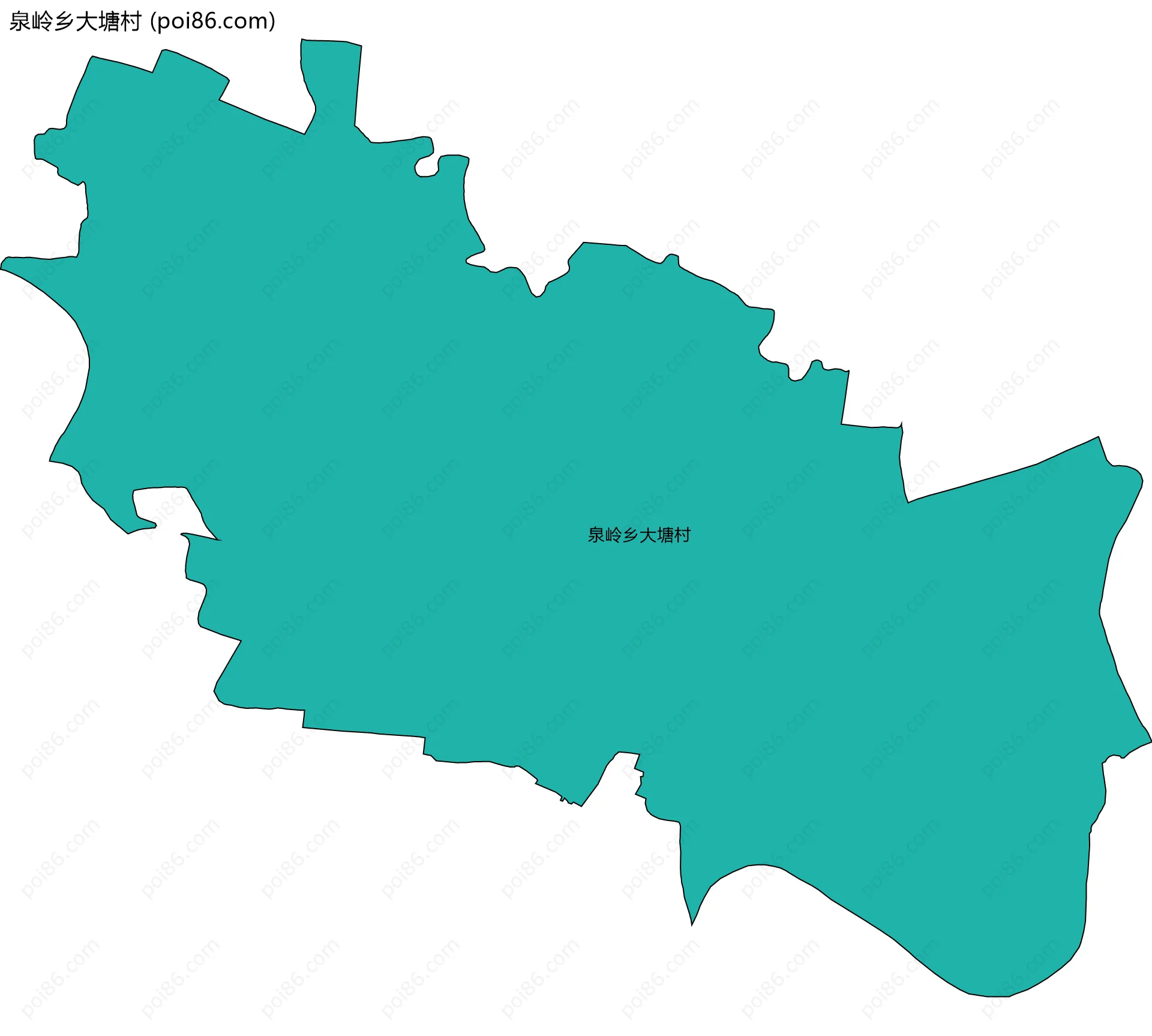 泉岭乡大塘村边界地图