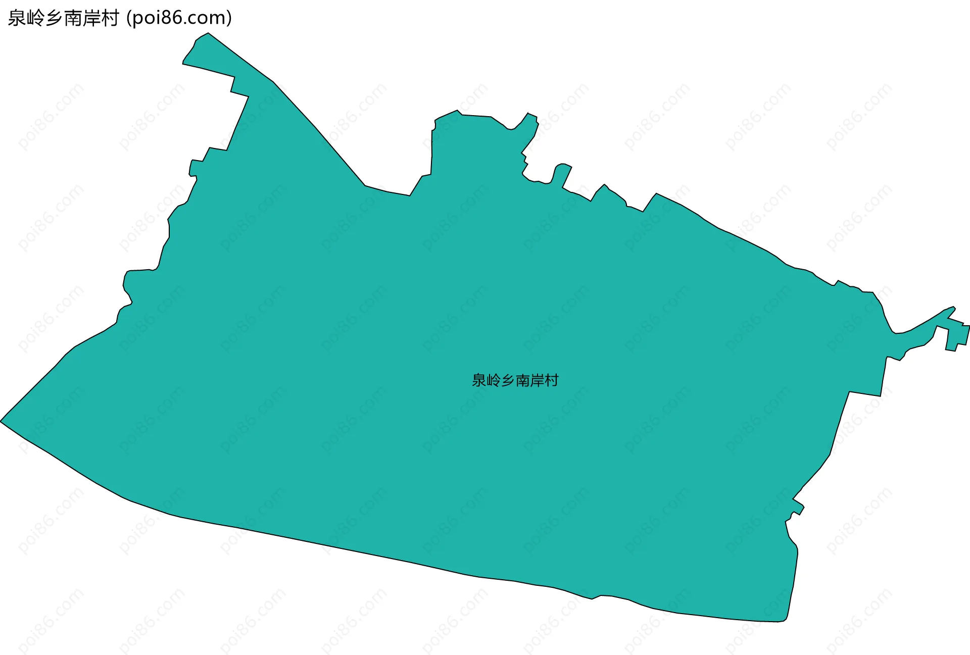 泉岭乡南岸村边界地图