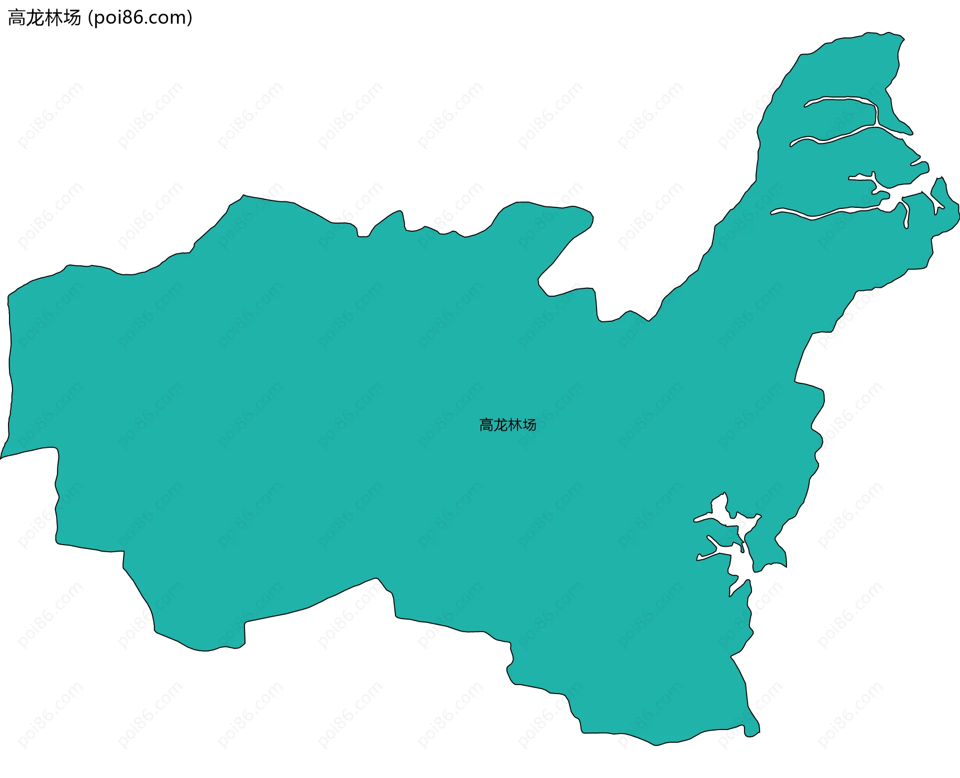 高龙林场边界地图(五级行政区划)