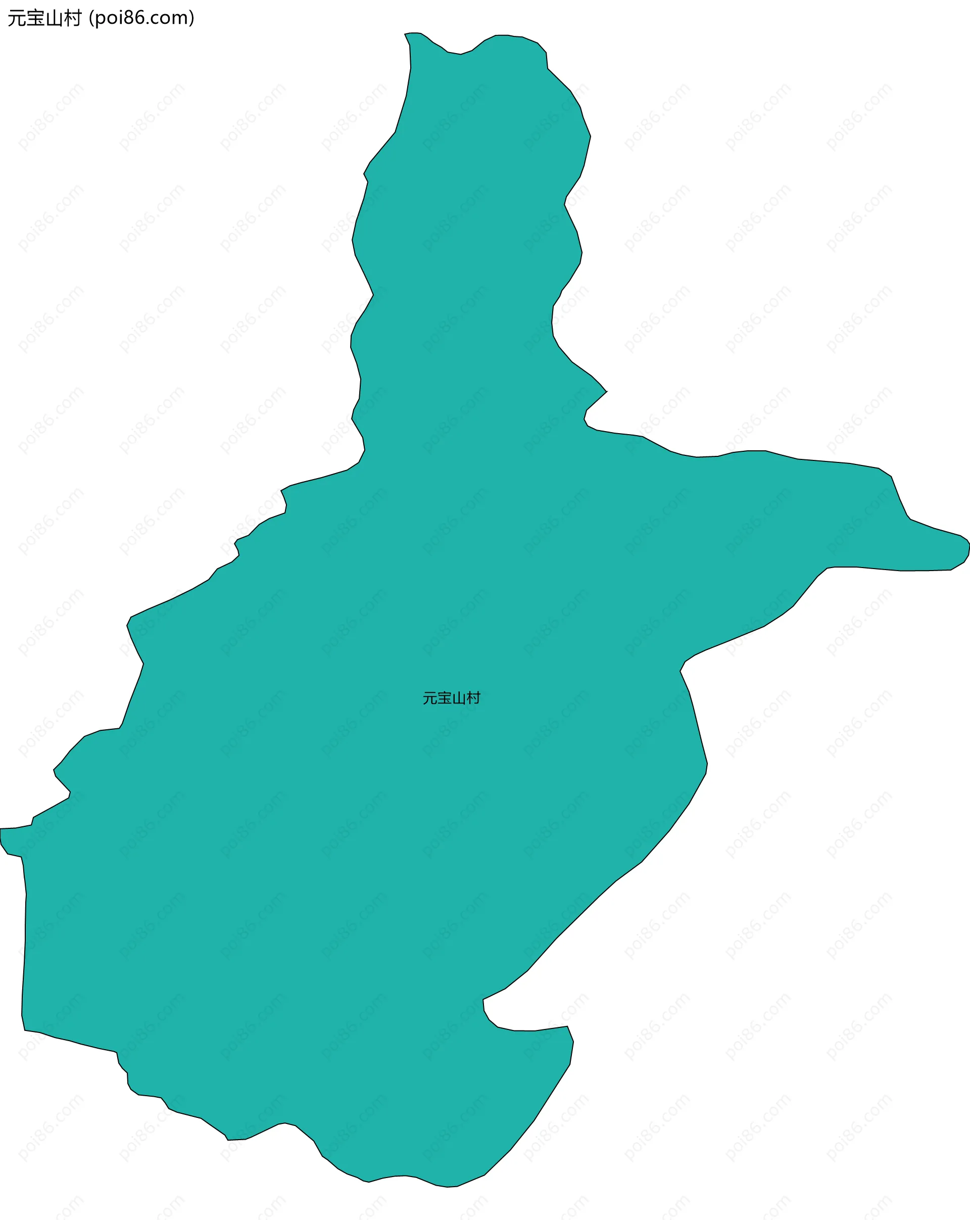 元宝山村边界地图