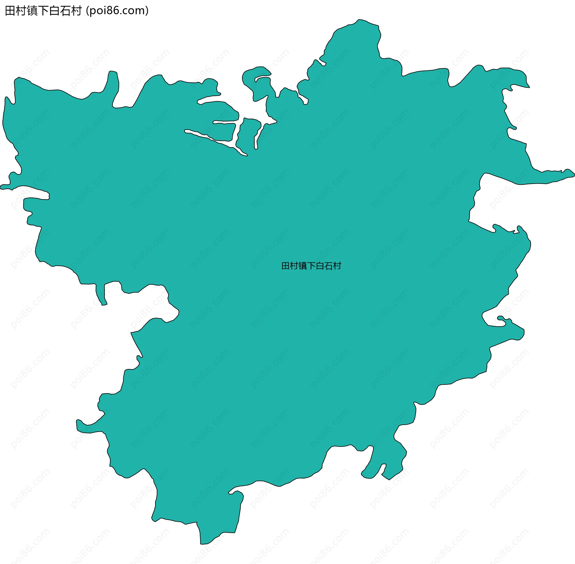 田村镇下白石村边界地图