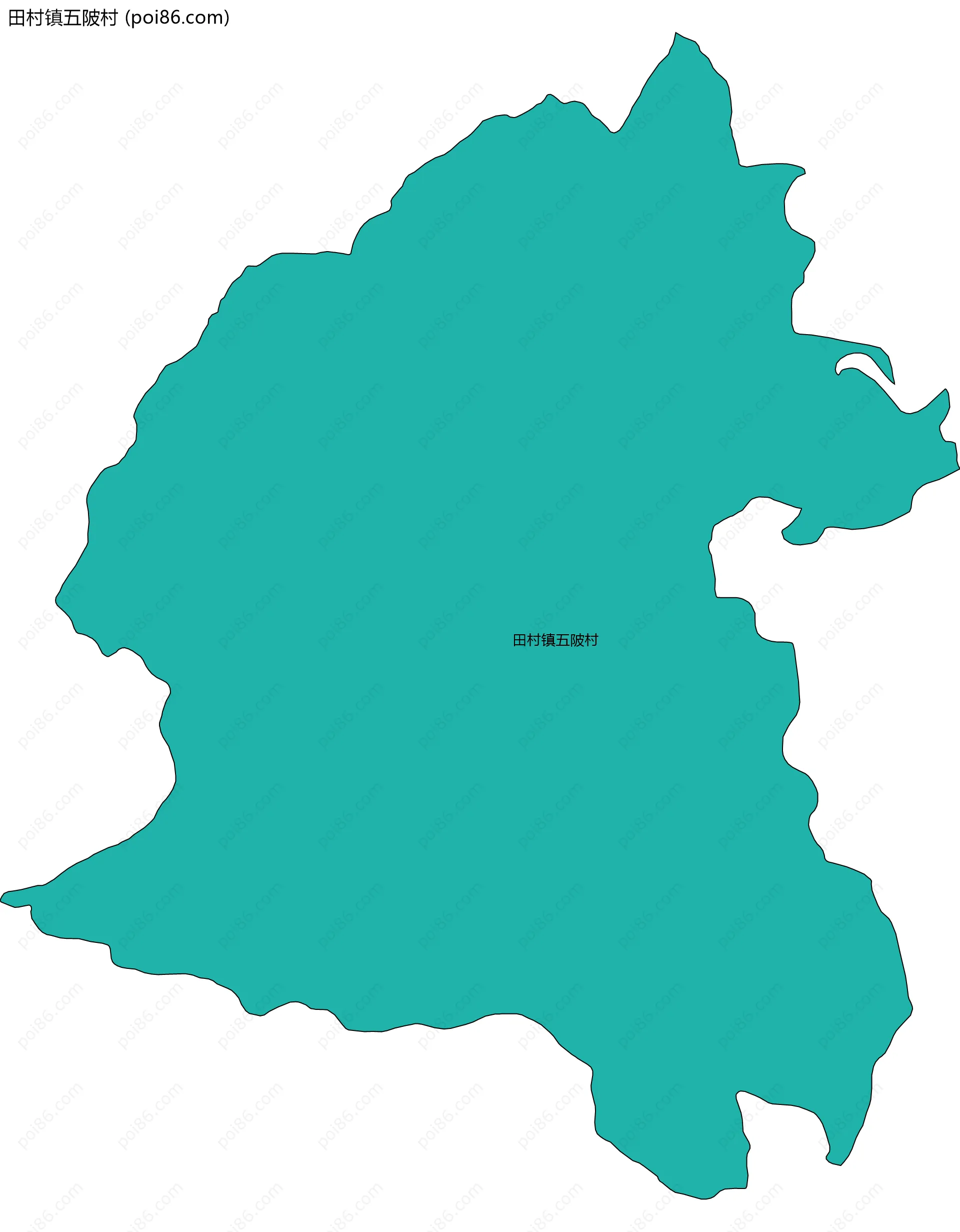 田村镇五陂村边界地图
