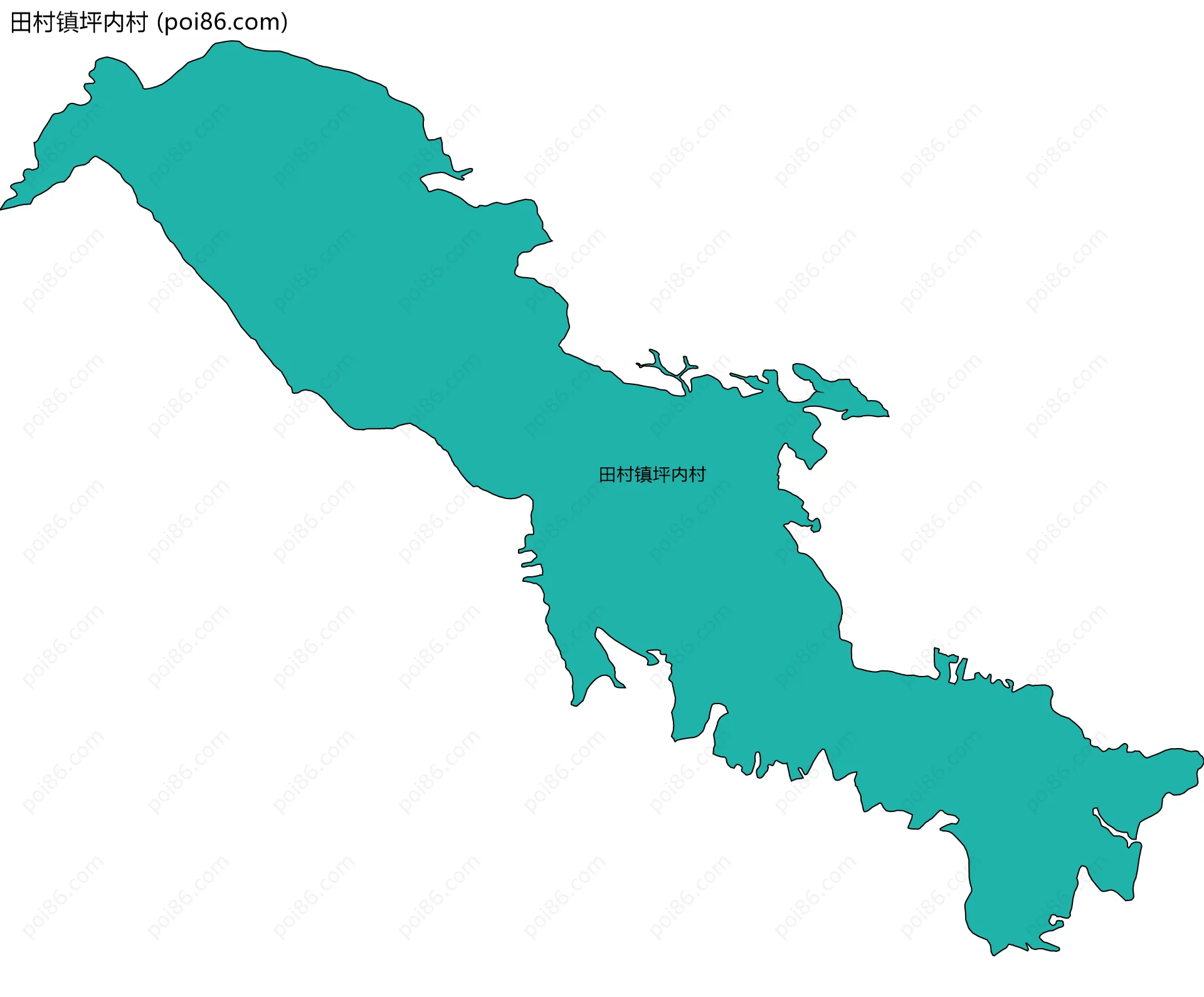 田村镇坪内村边界地图