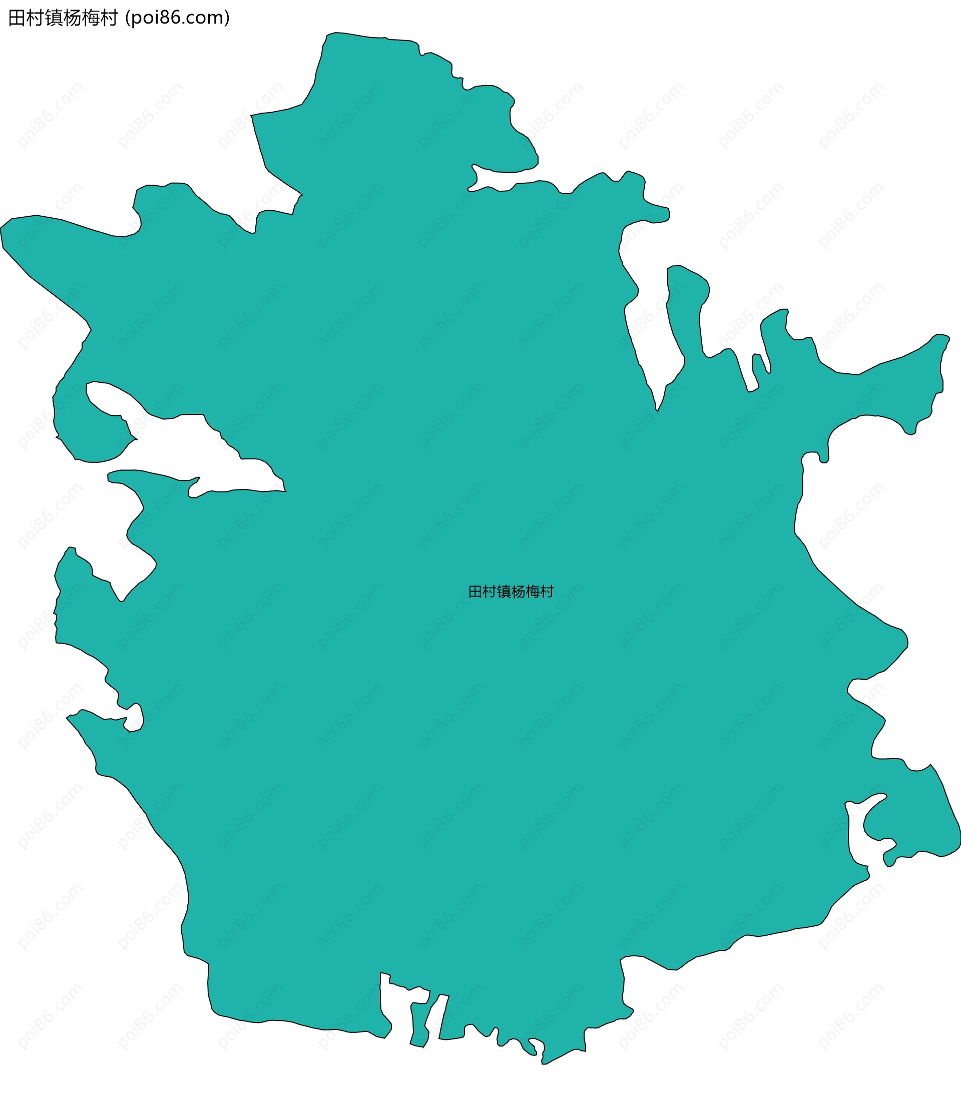 田村镇杨梅村边界地图