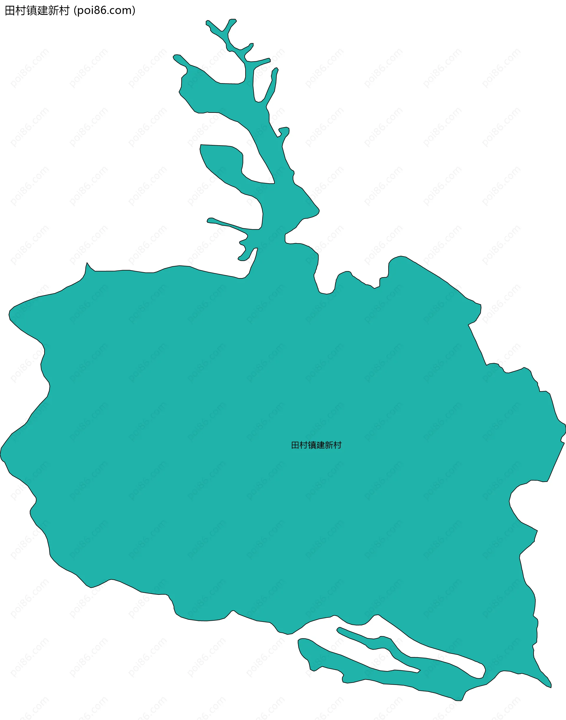 田村镇建新村边界地图