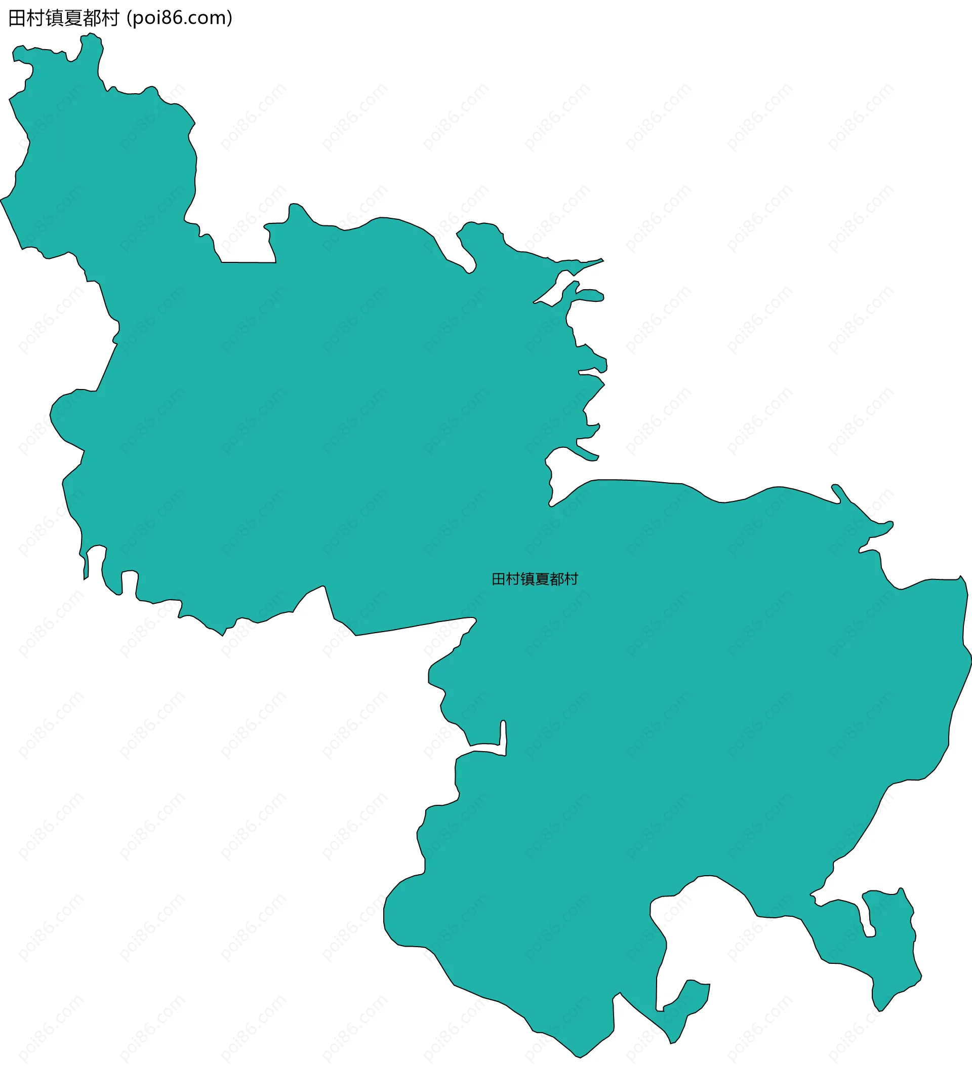 田村镇夏都村边界地图