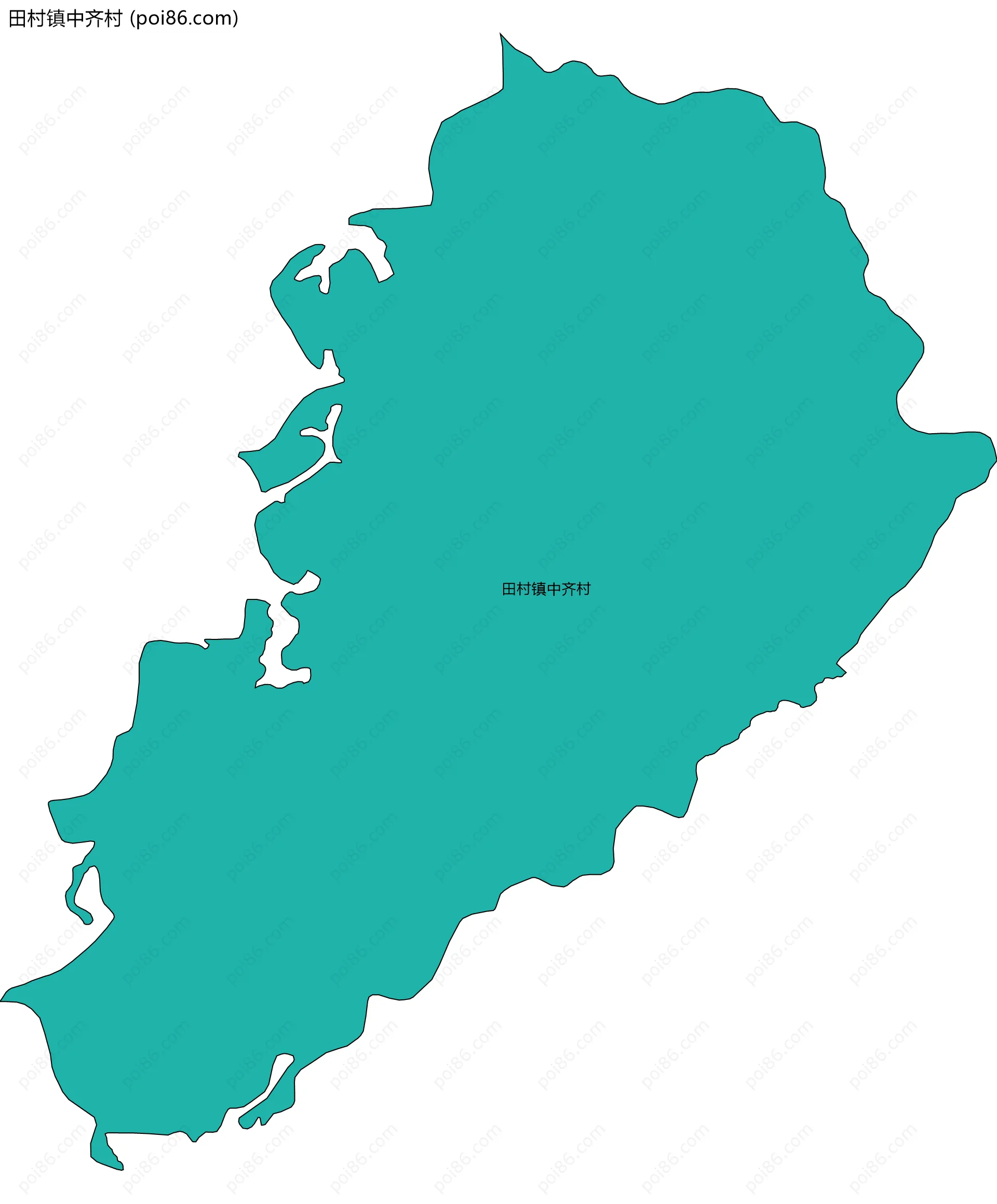 田村镇中齐村边界地图