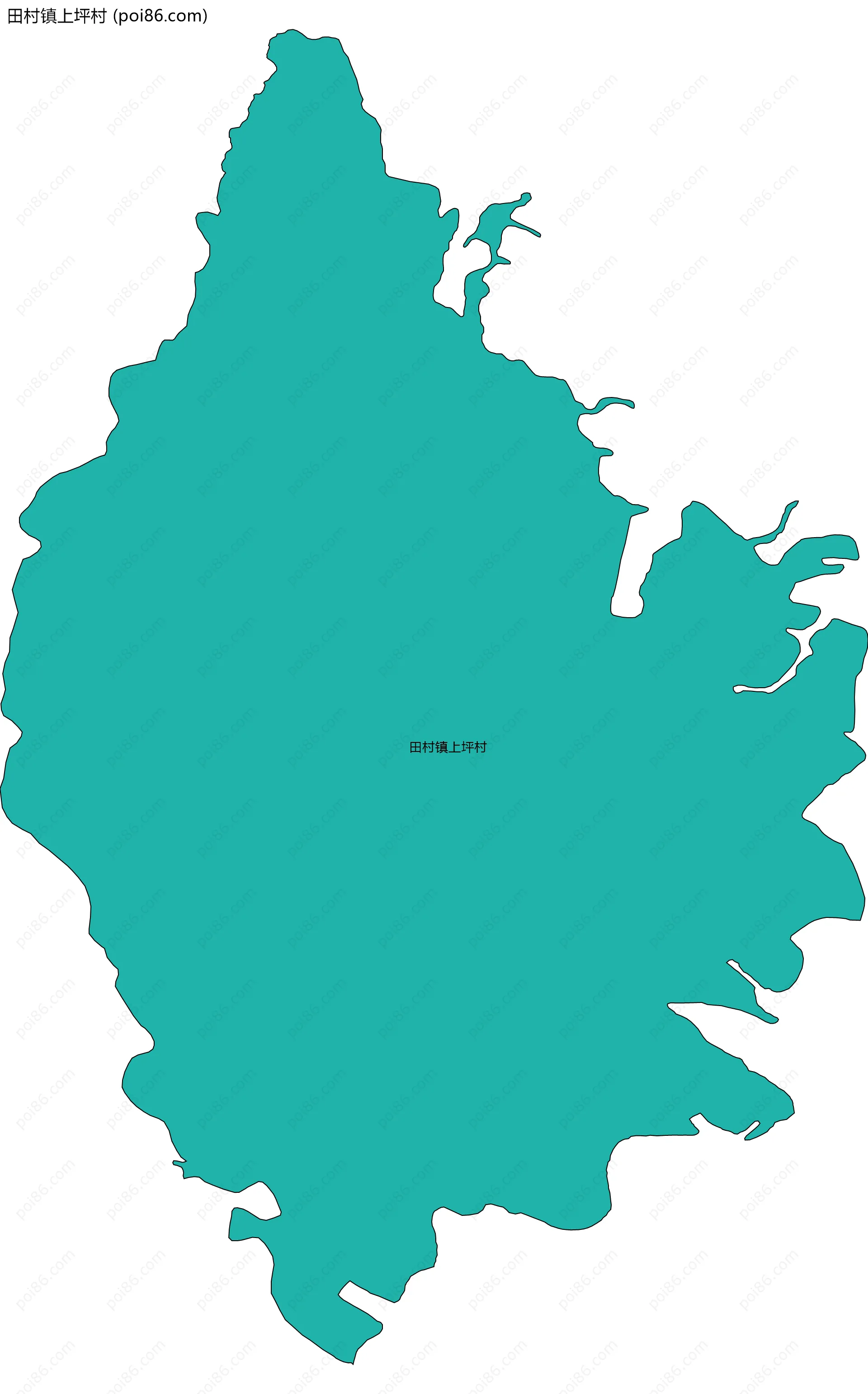 田村镇上坪村边界地图