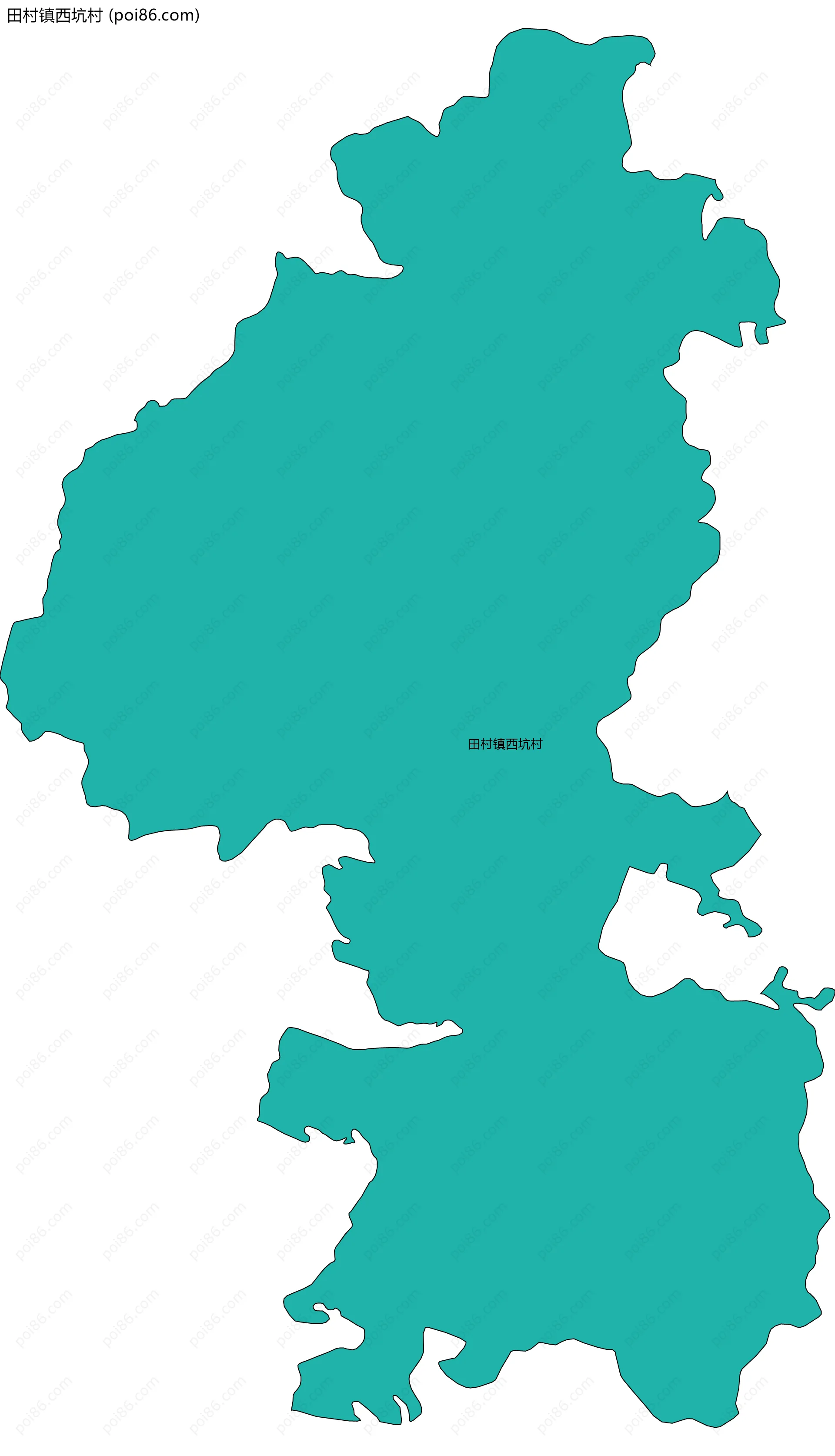 田村镇西坑村边界地图
