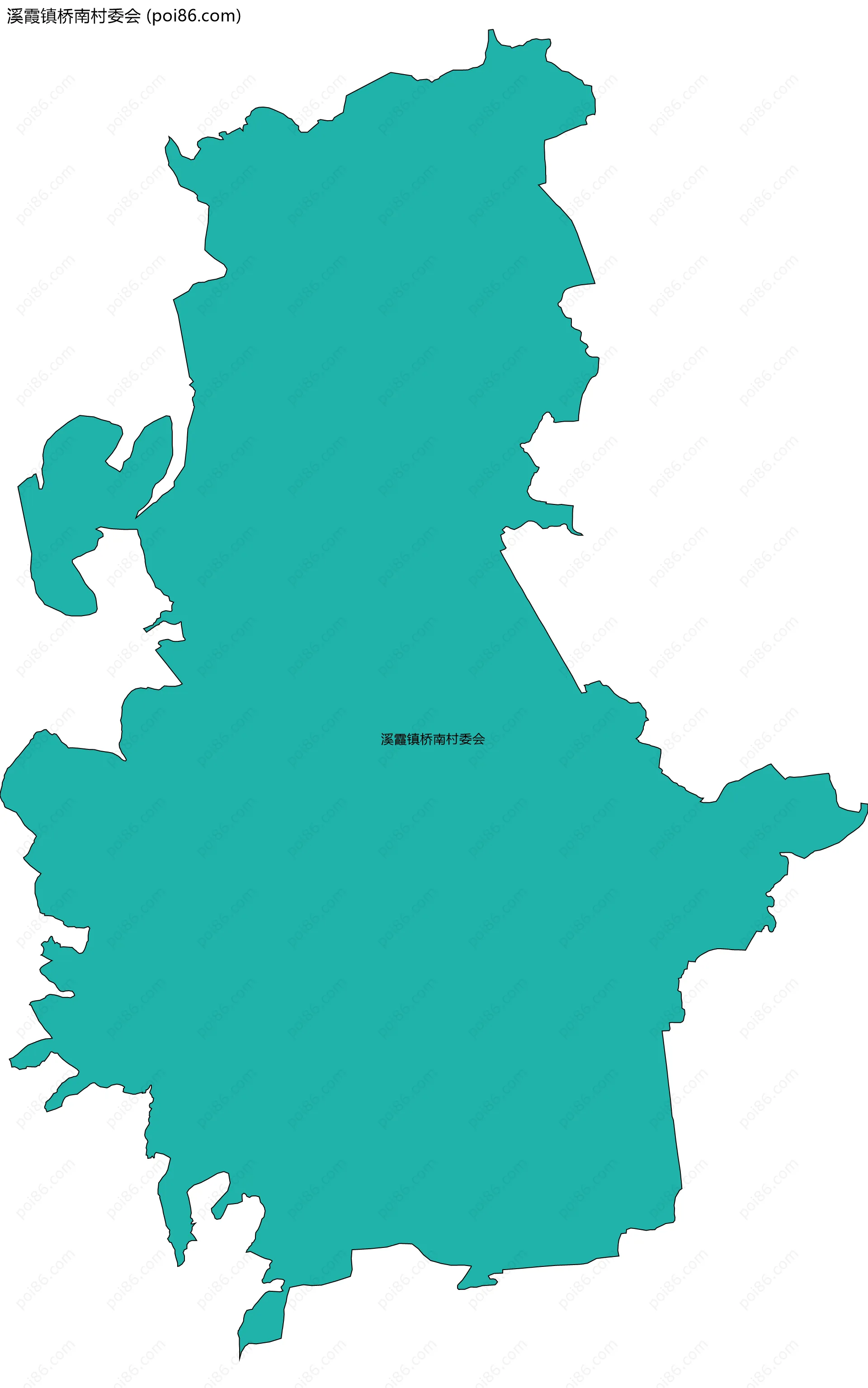 溪霞镇桥南村委会边界地图