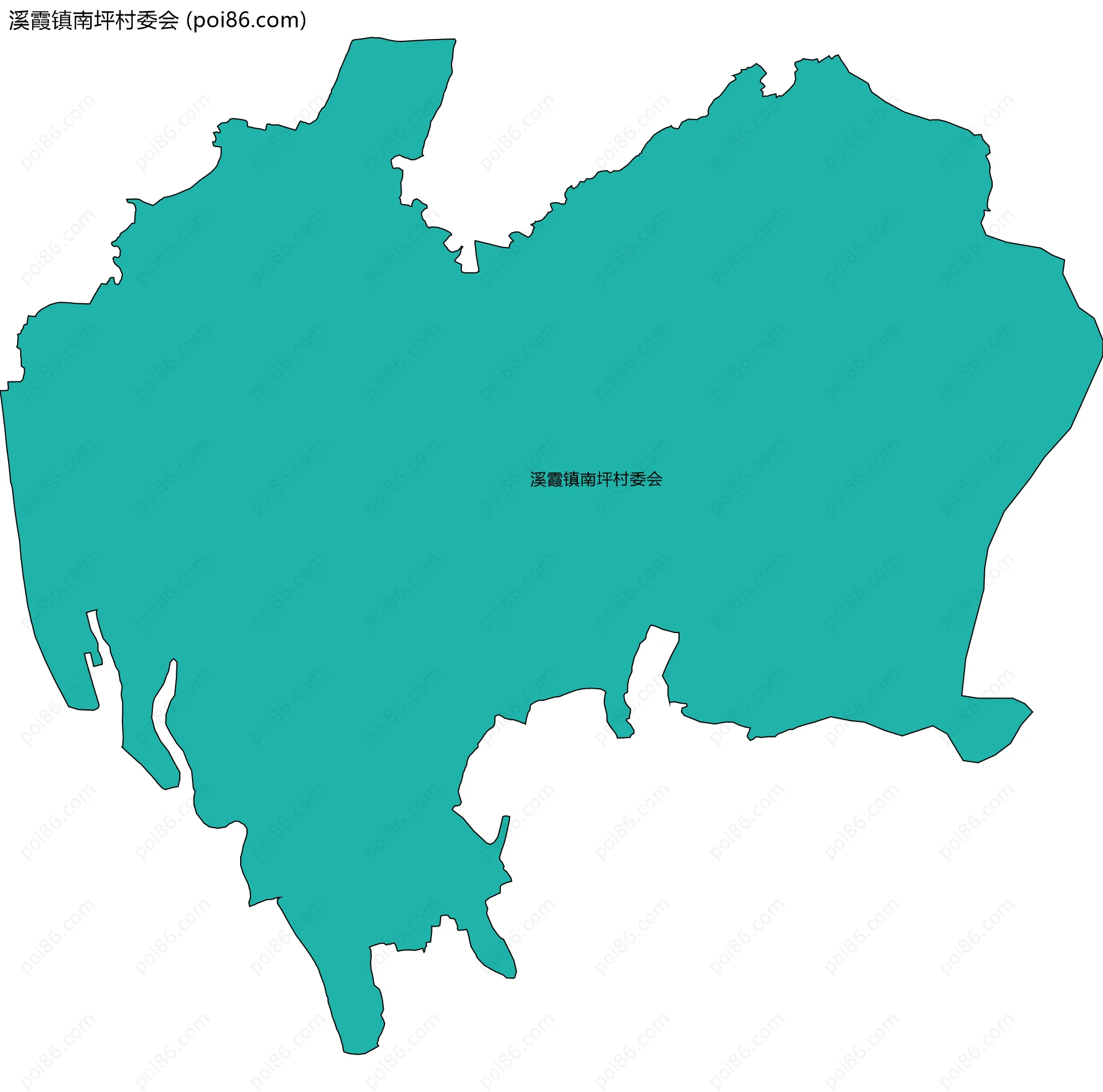 溪霞镇南坪村委会边界地图