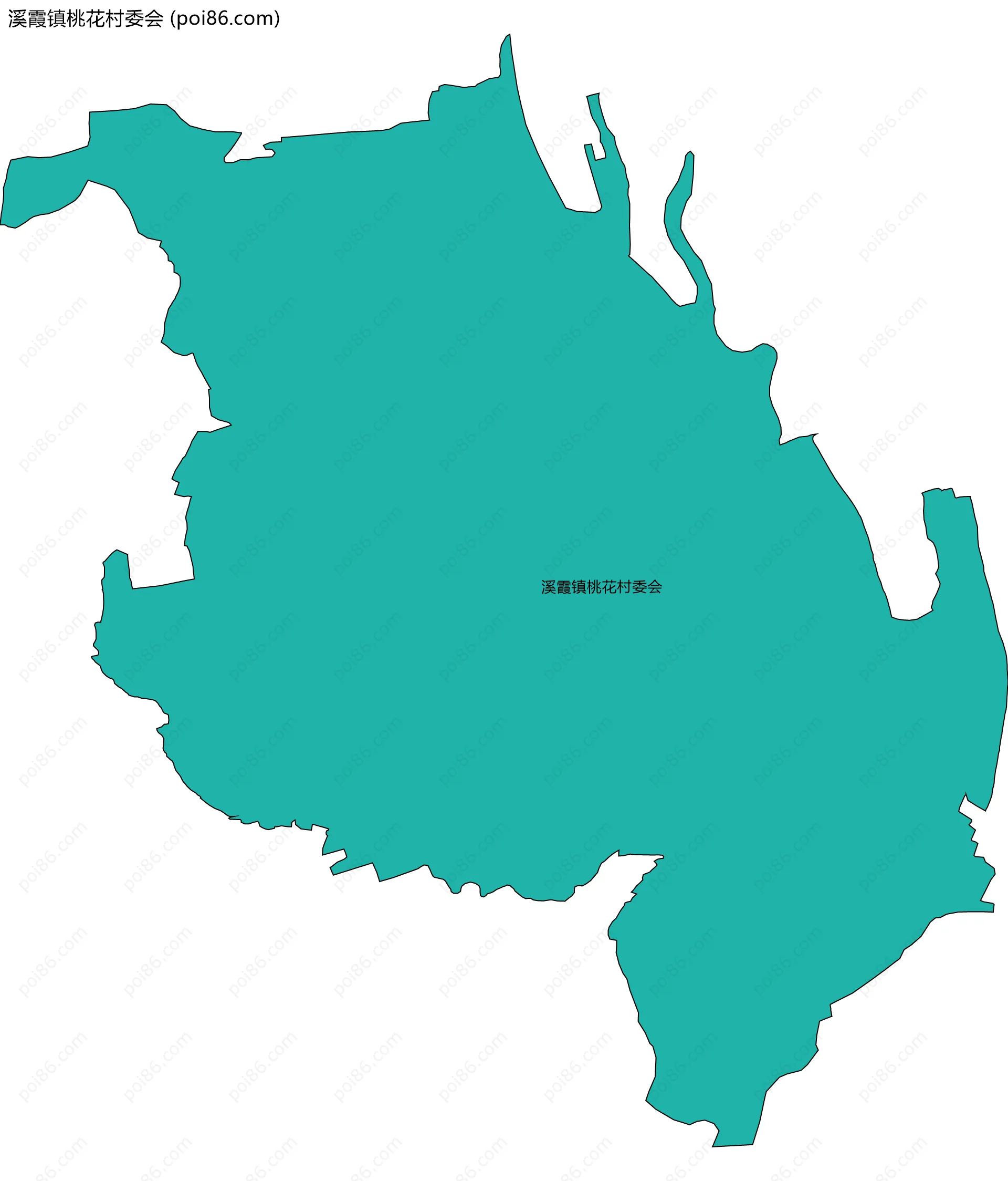 溪霞镇桃花村委会边界地图