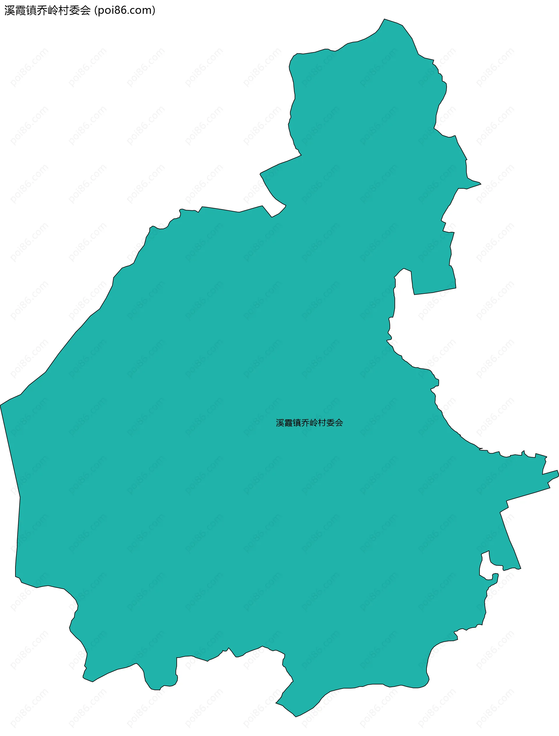溪霞镇乔岭村委会边界地图