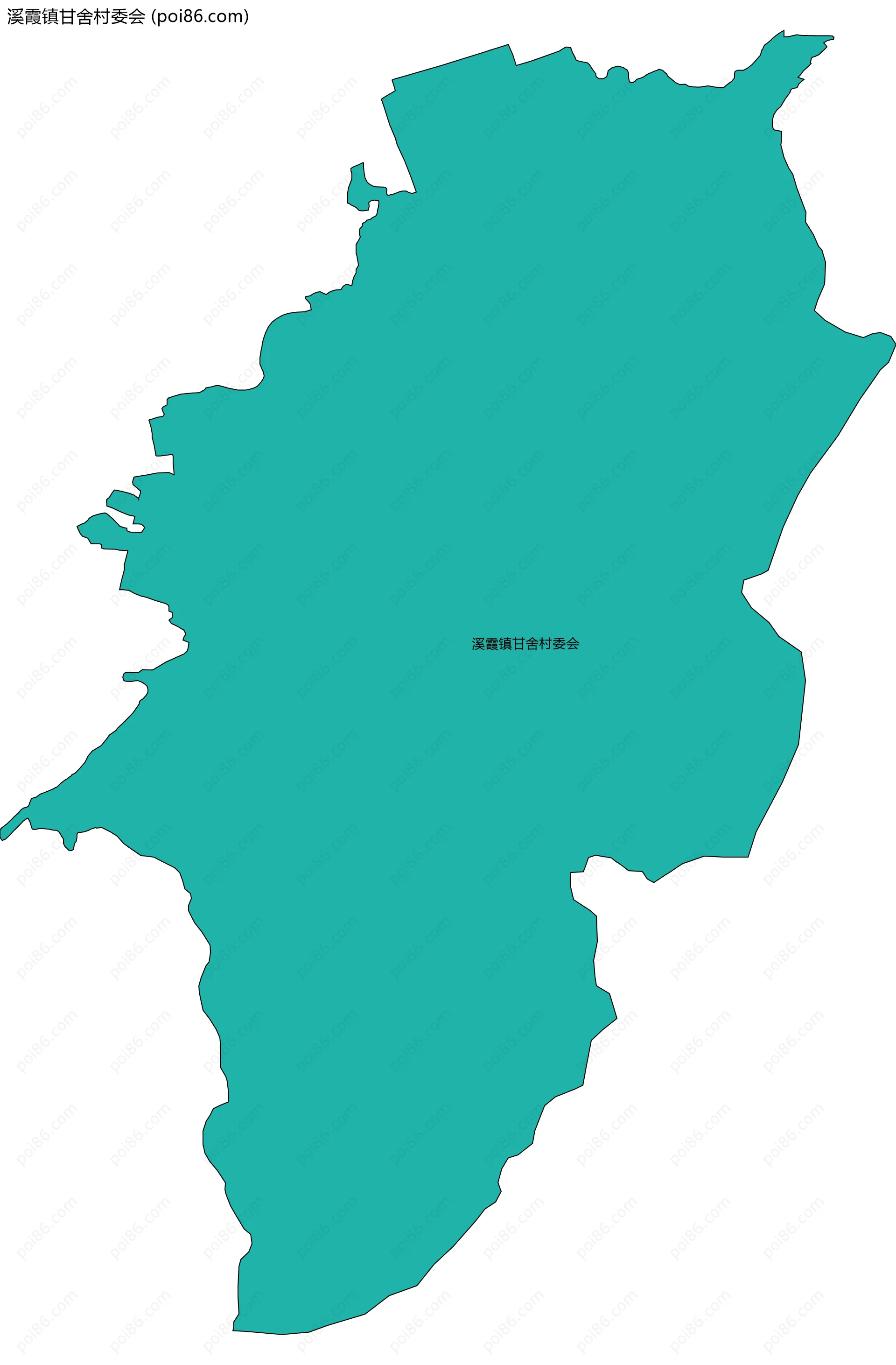 溪霞镇甘舍村委会边界地图
