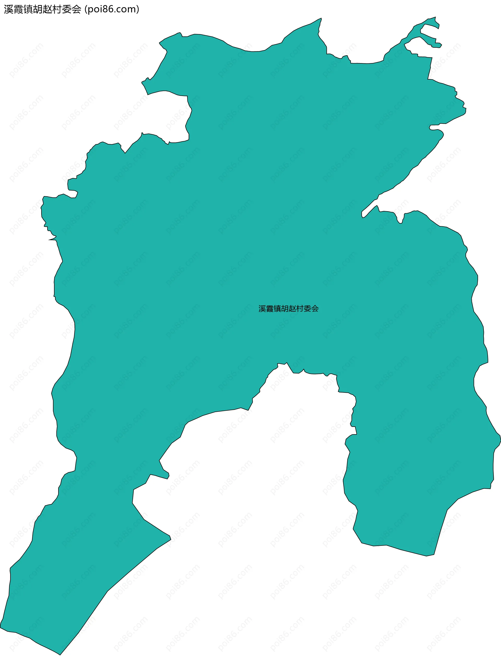 溪霞镇胡赵村委会边界地图