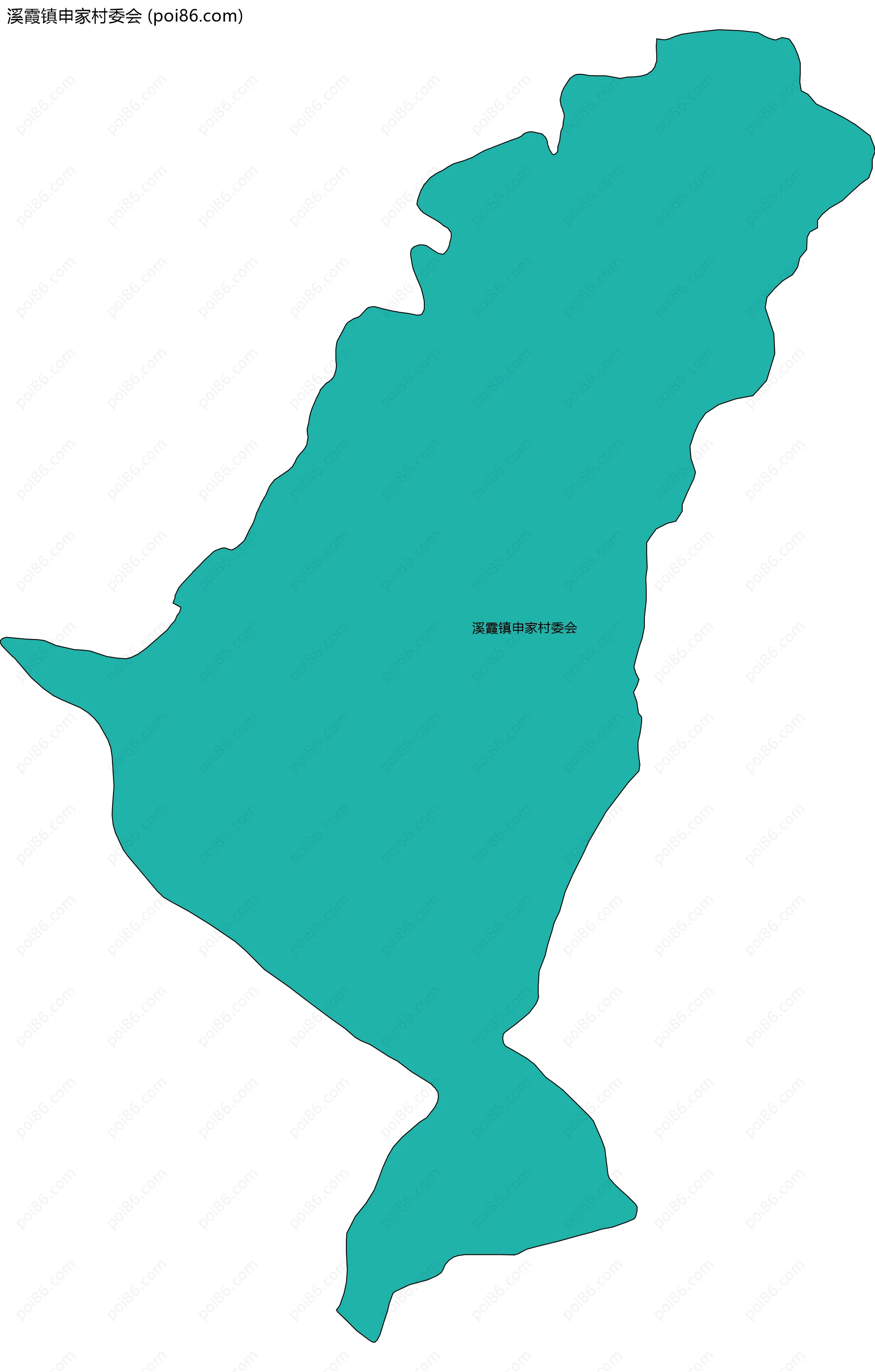 溪霞镇申家村委会边界地图