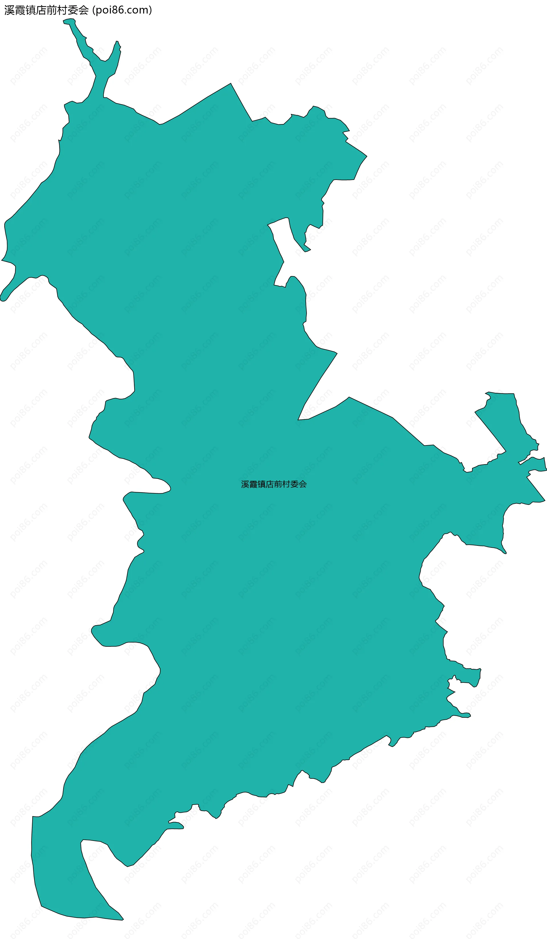 溪霞镇店前村委会边界地图