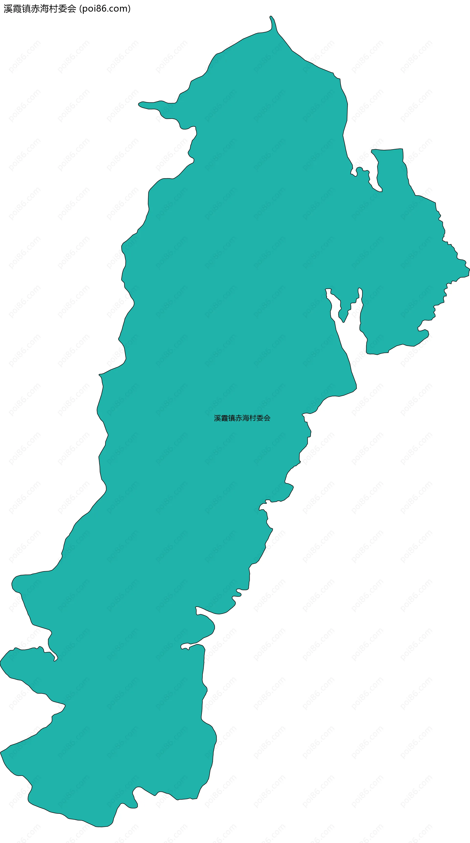 溪霞镇赤海村委会边界地图