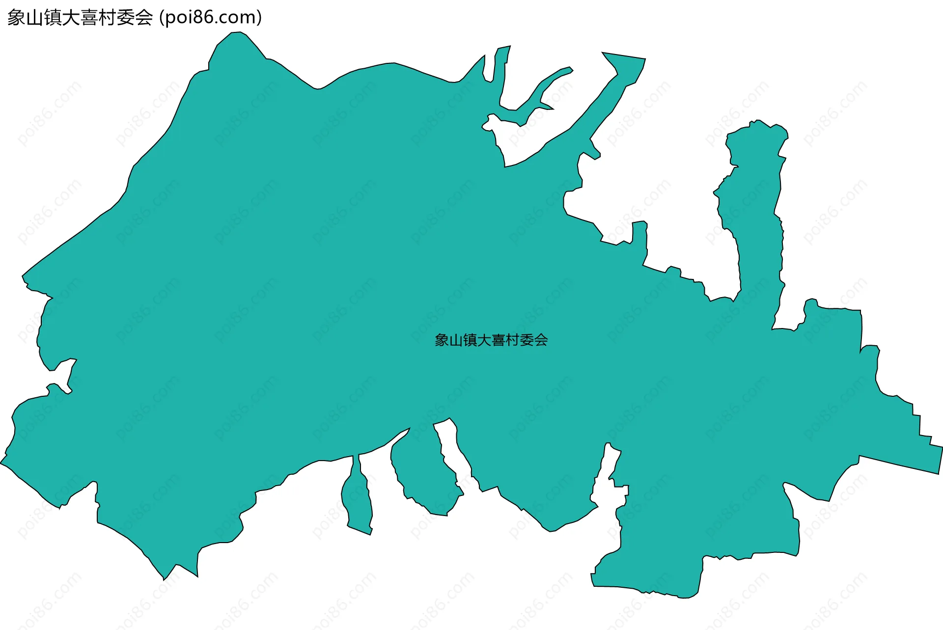 象山镇大喜村委会边界地图