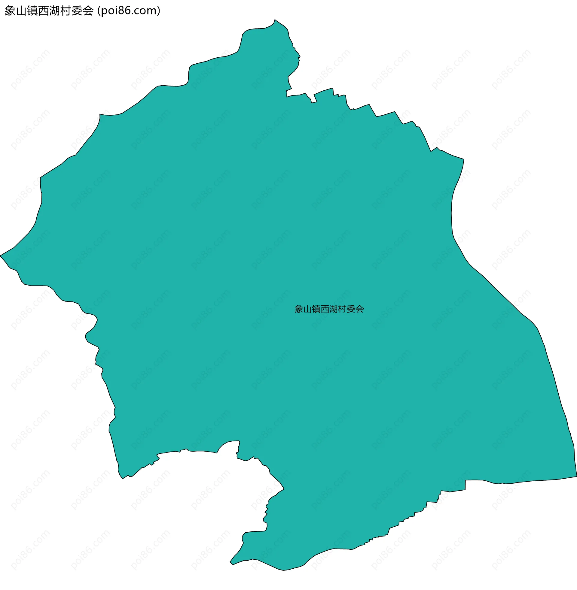 象山镇西湖村委会边界地图