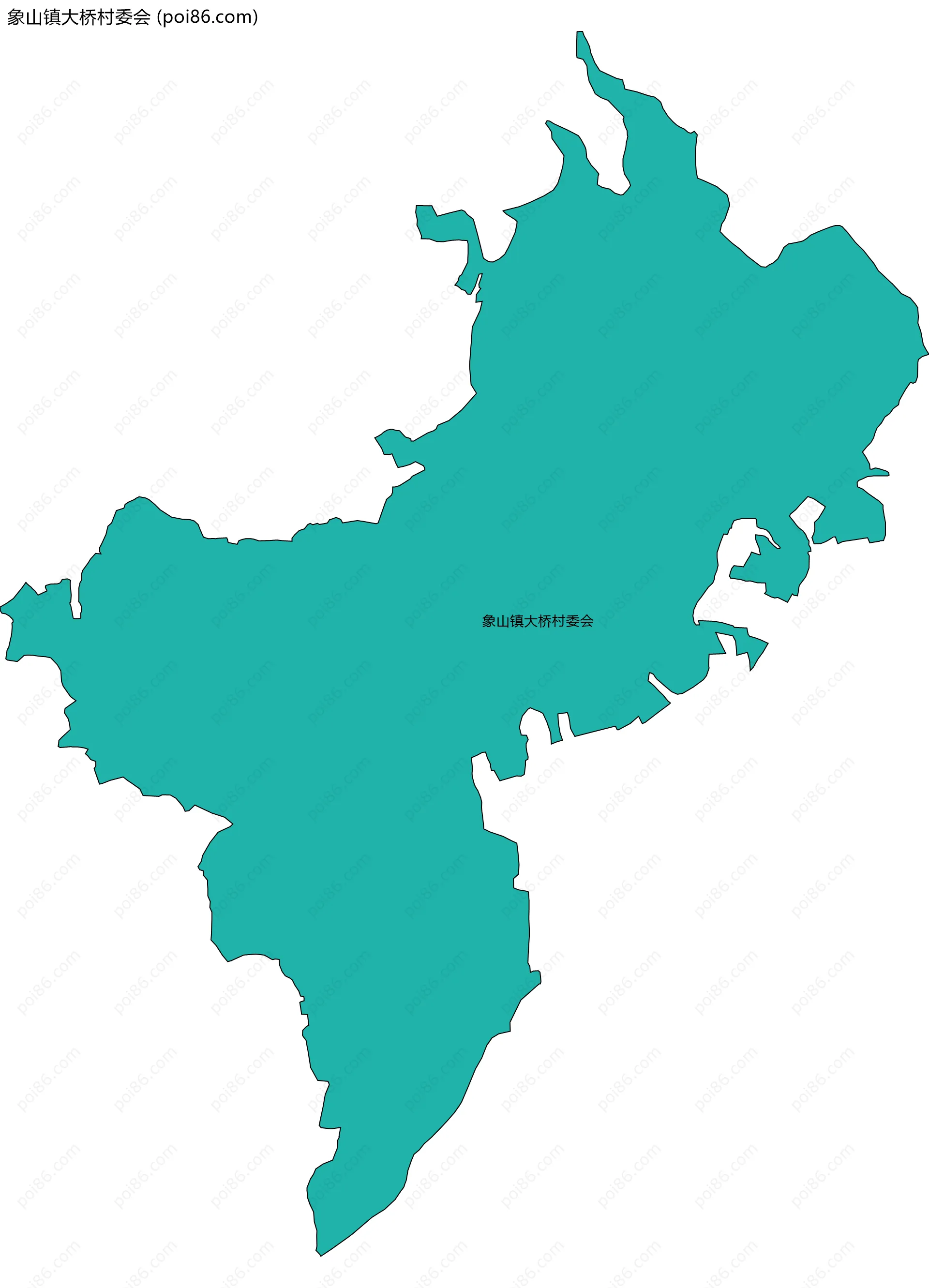 象山镇大桥村委会边界地图