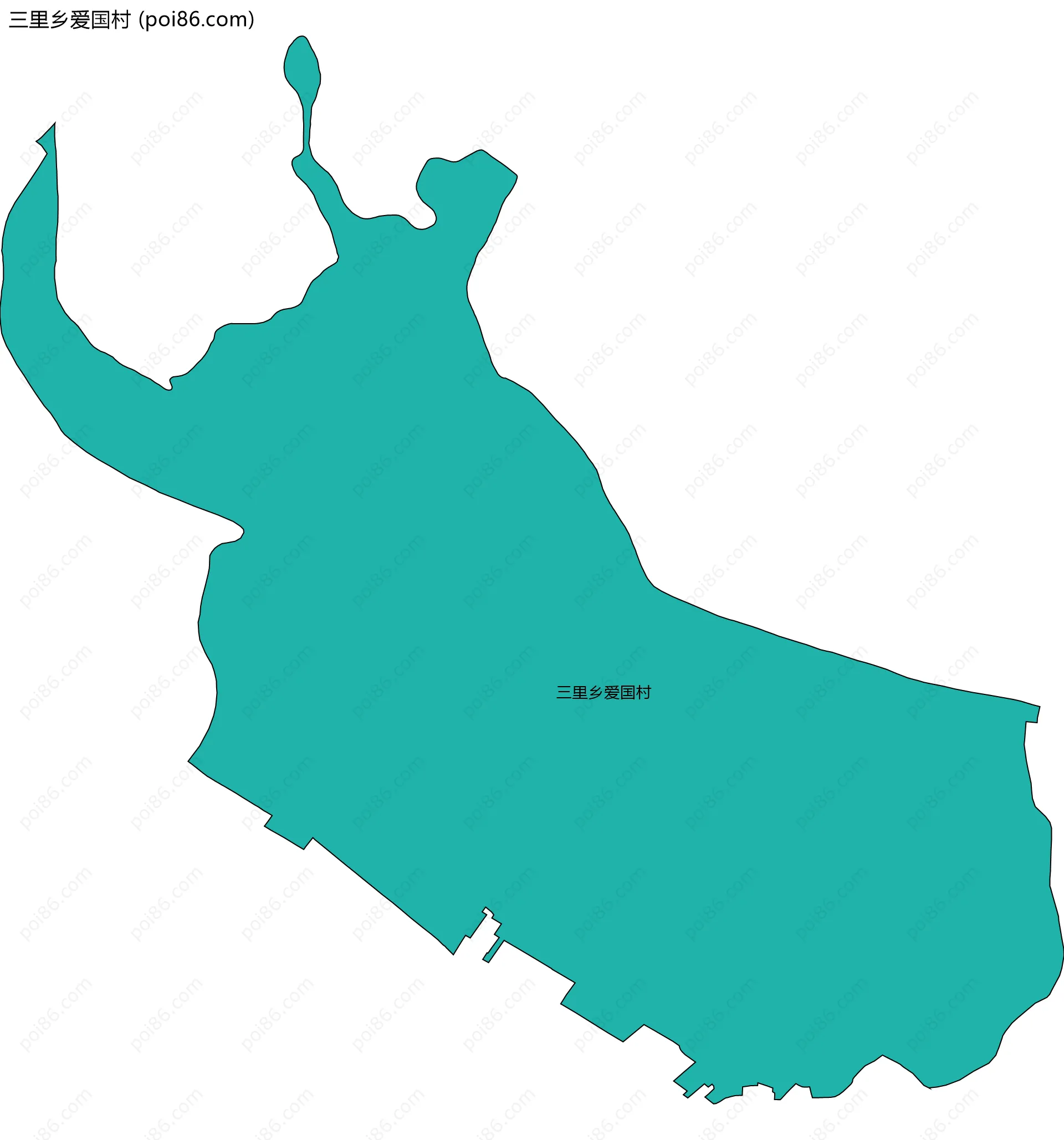 三里乡爱国村边界地图