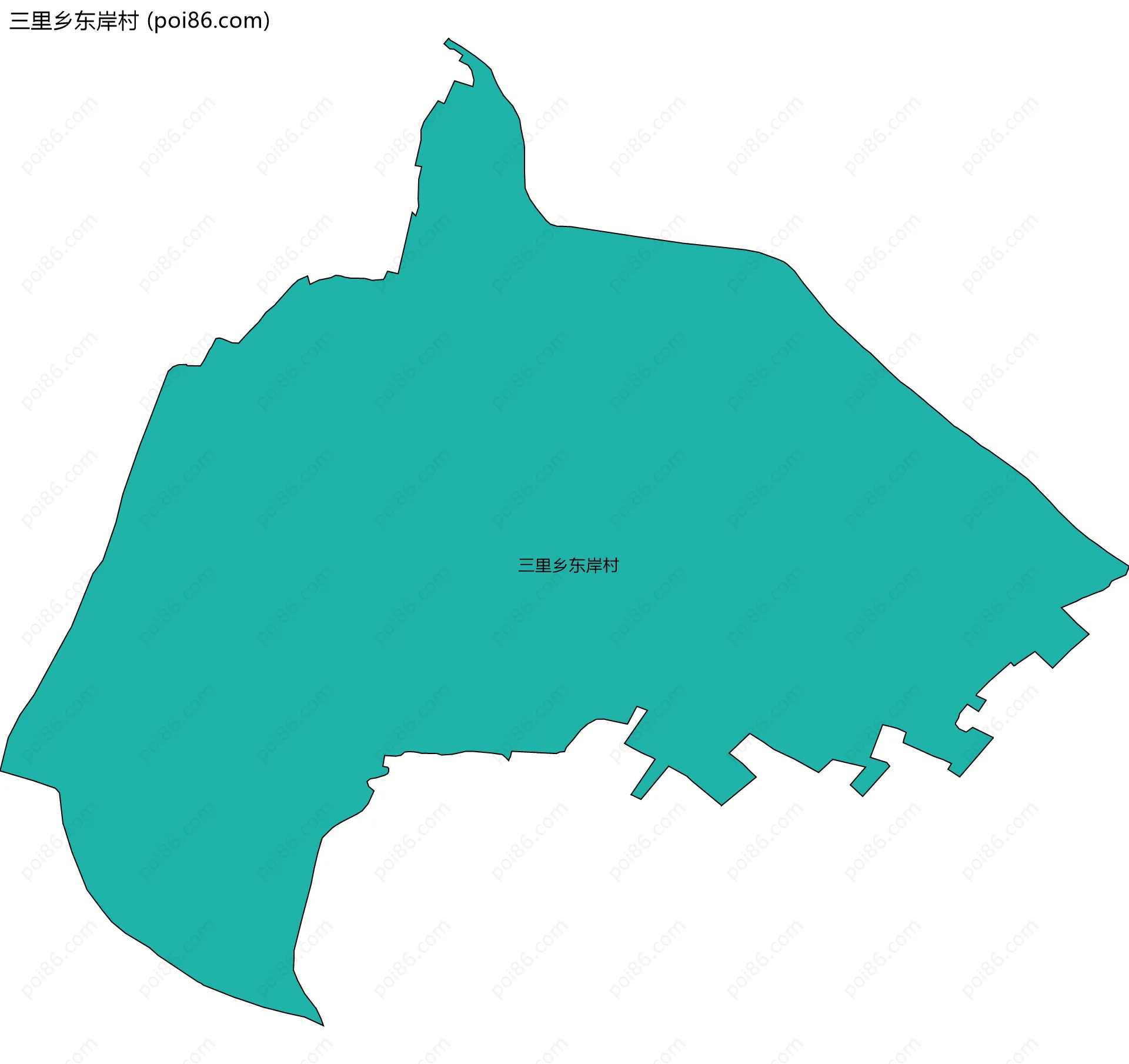 三里乡东岸村边界地图