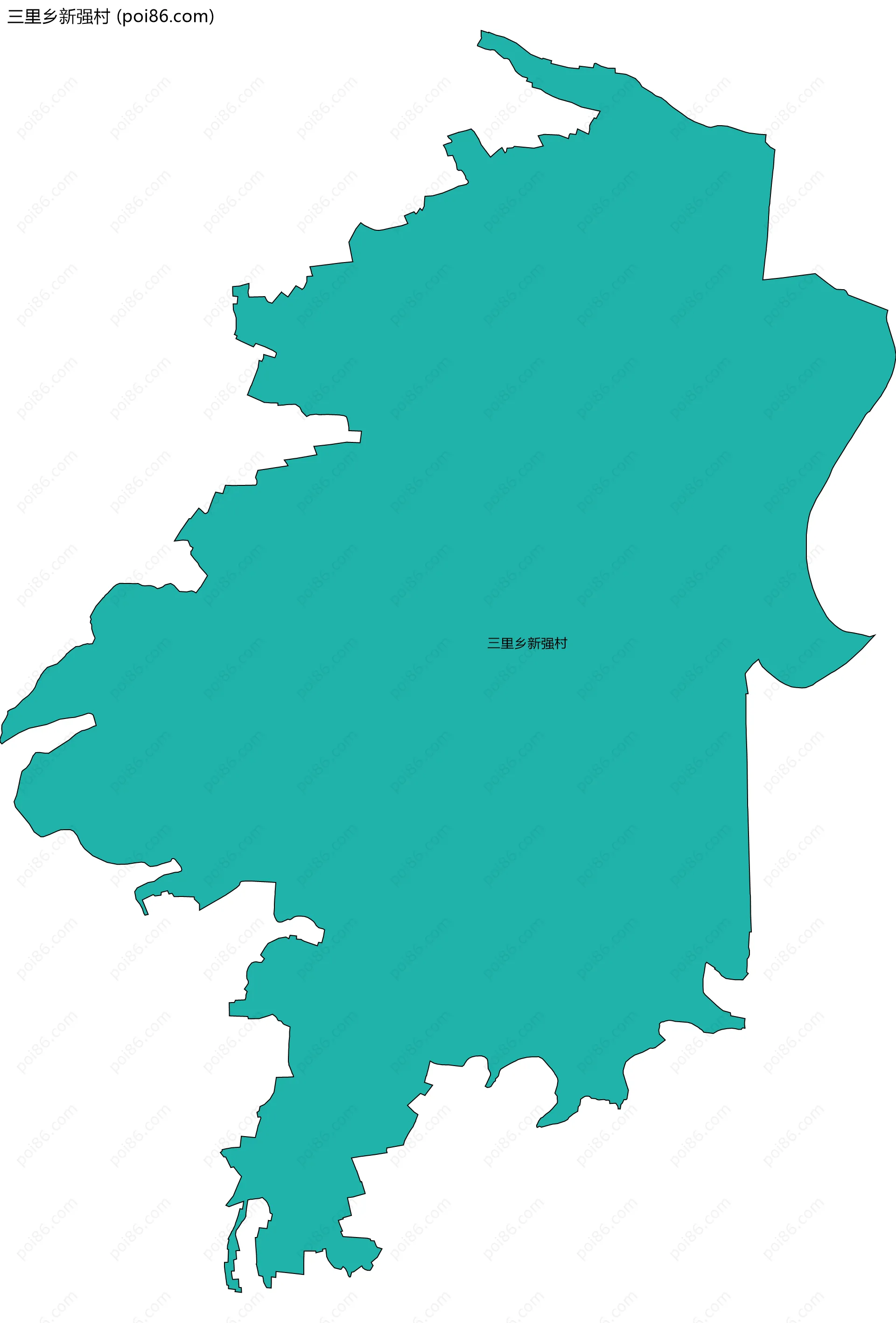 三里乡新强村边界地图