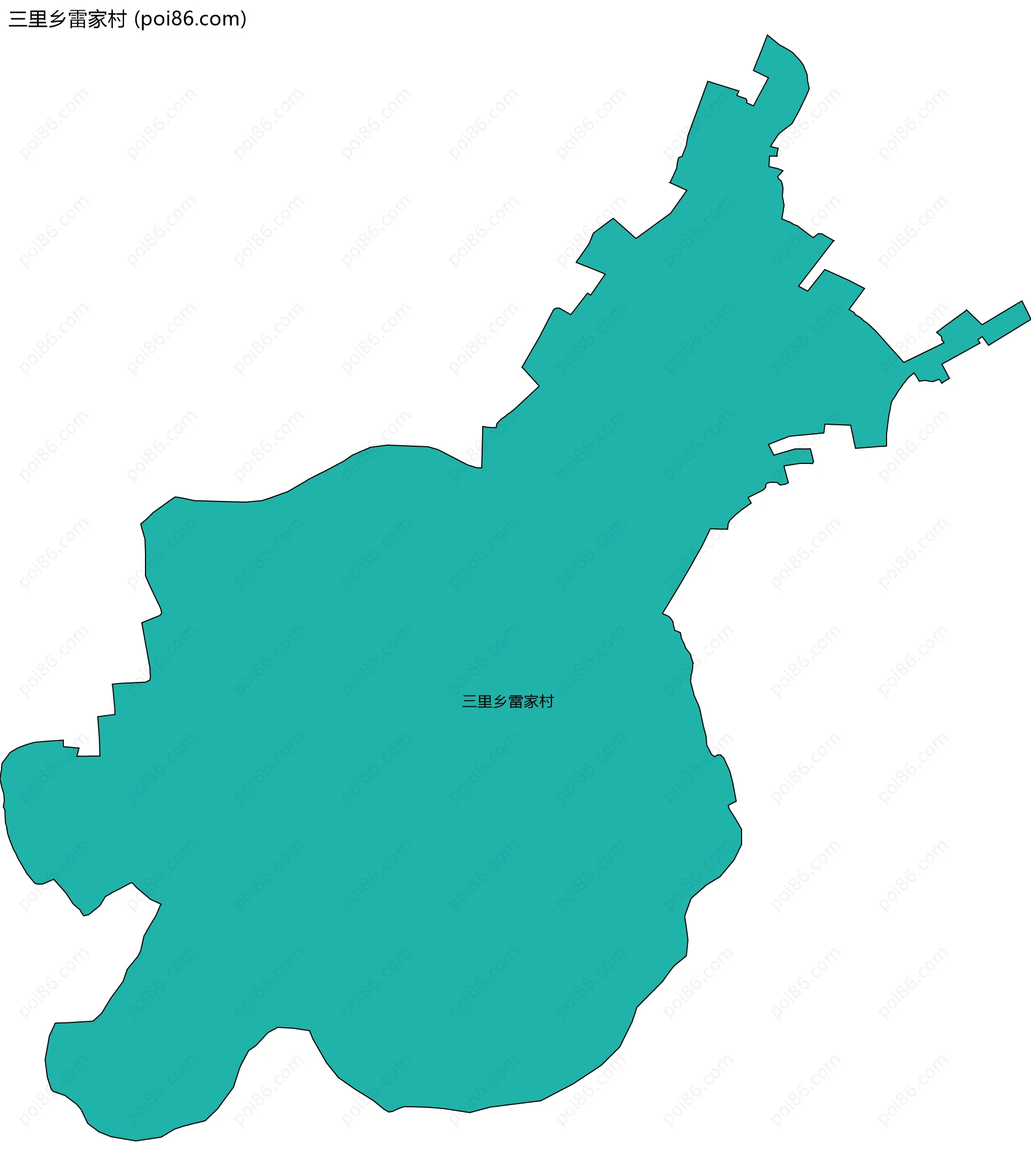 三里乡雷家村边界地图