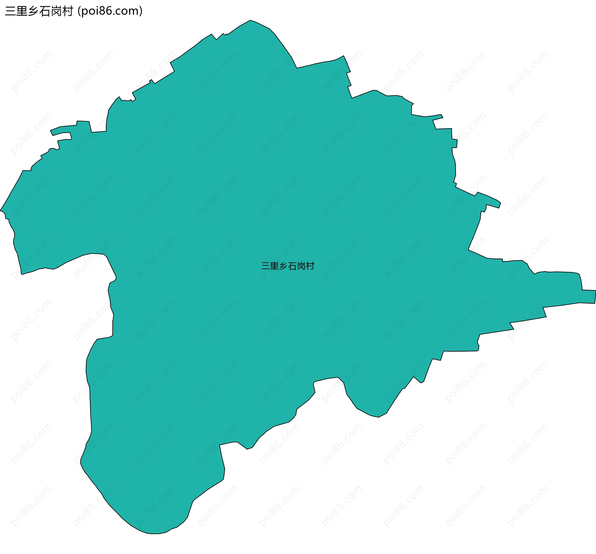 三里乡石岗村边界地图