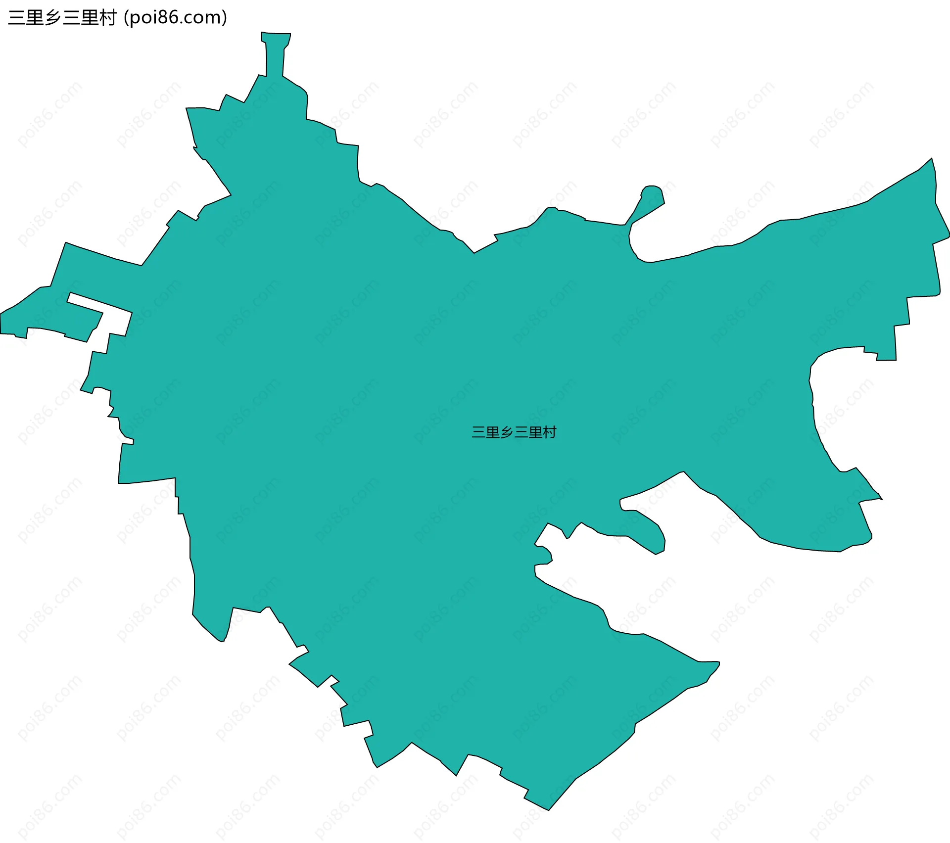 三里乡三里村边界地图