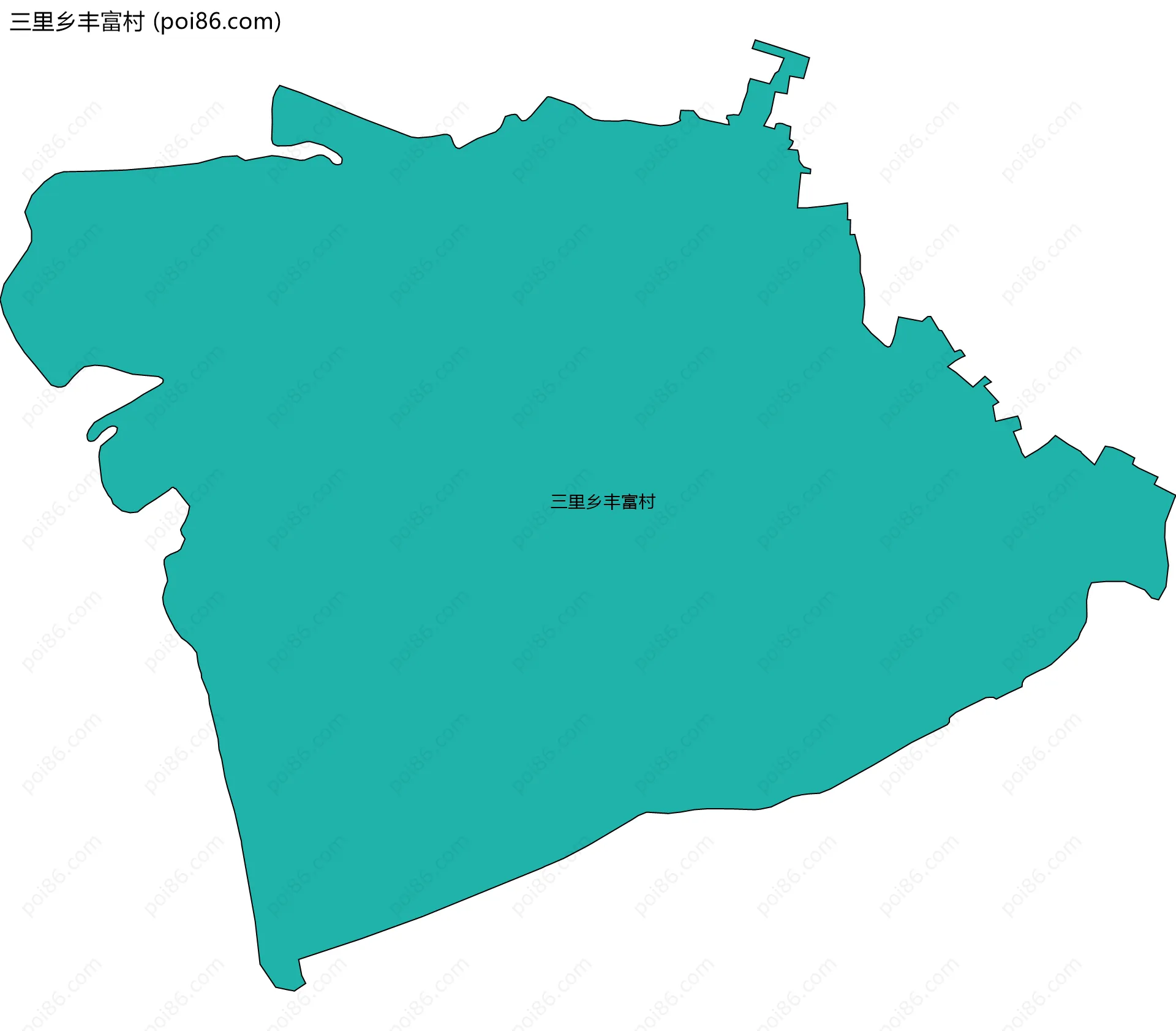 三里乡丰富村边界地图