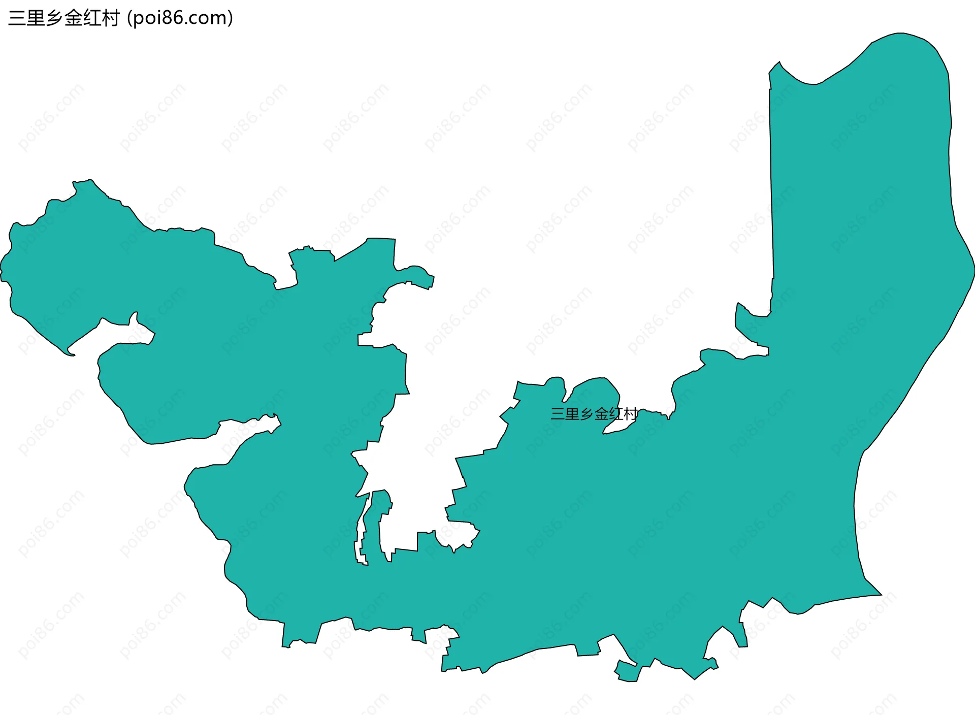 三里乡金红村边界地图