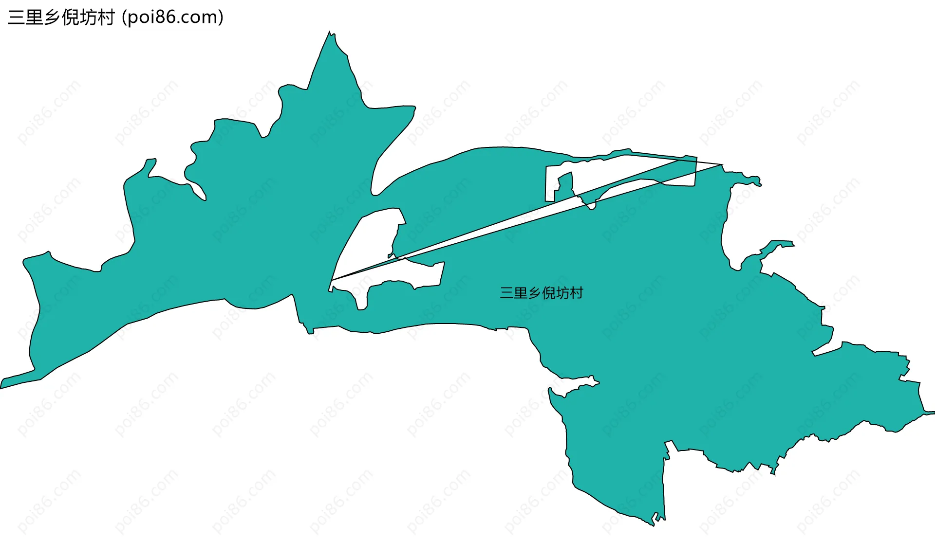 三里乡倪坊村边界地图