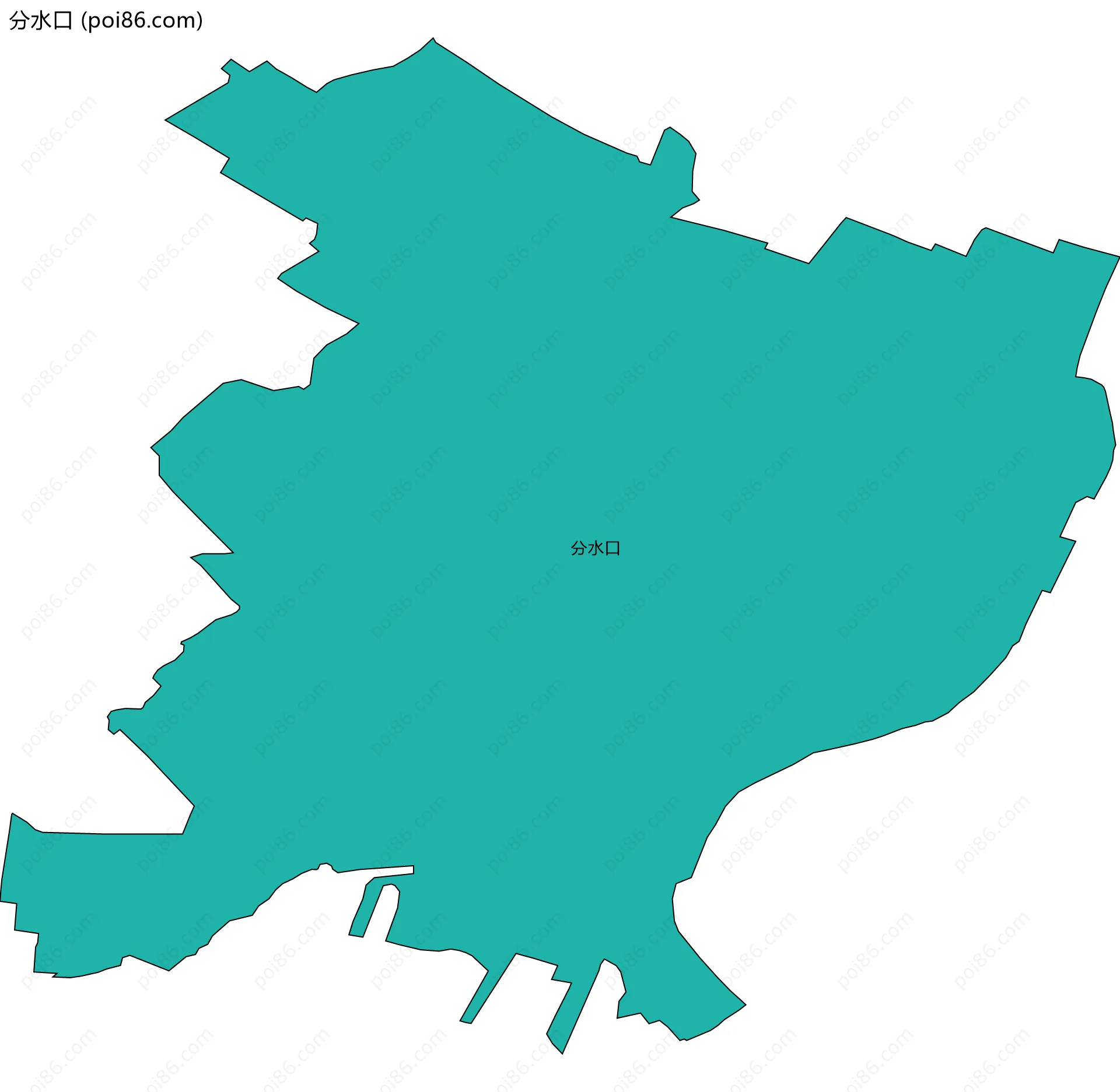 分水口边界地图