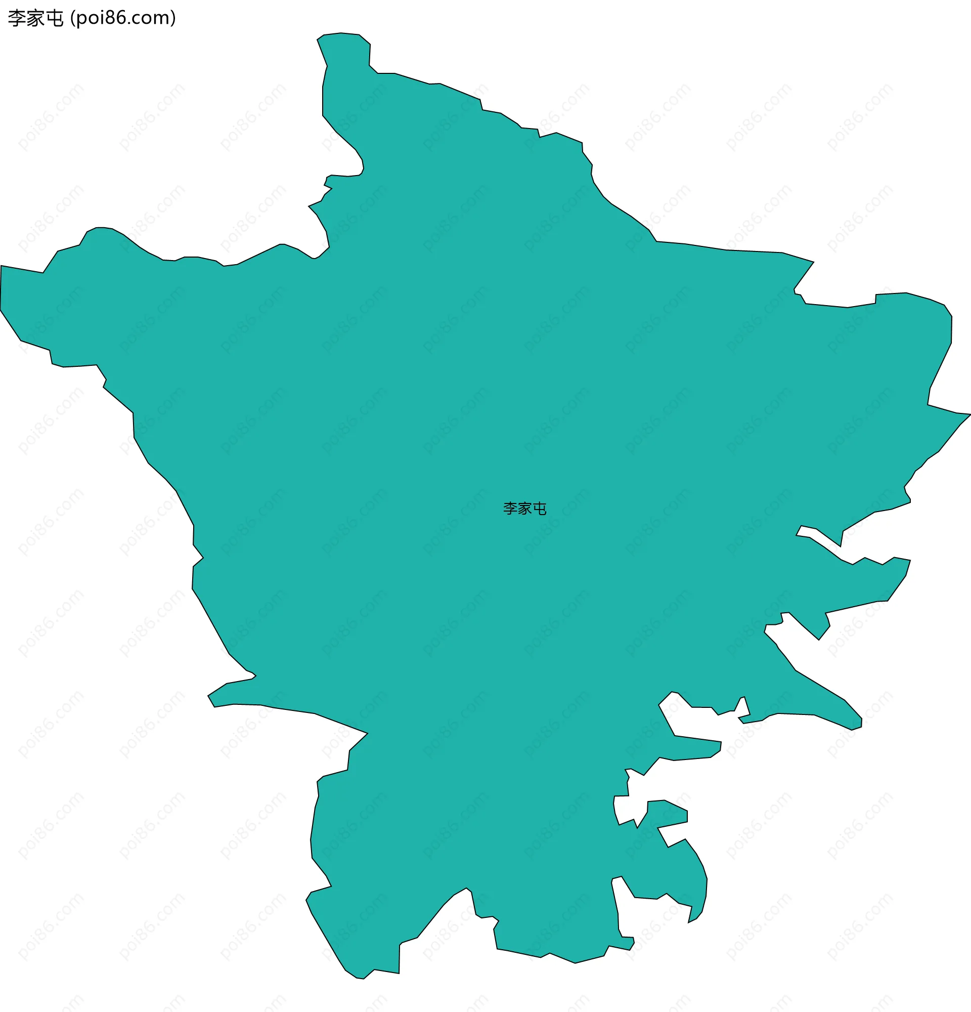 李家屯边界地图