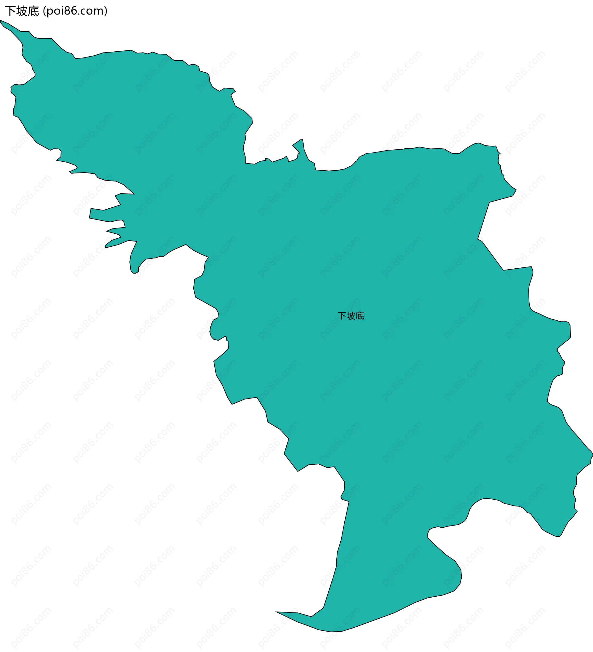 下坡底边界地图
