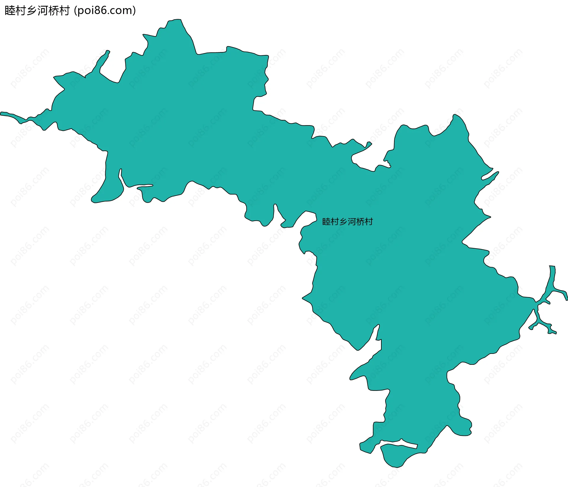 睦村乡河桥村边界地图