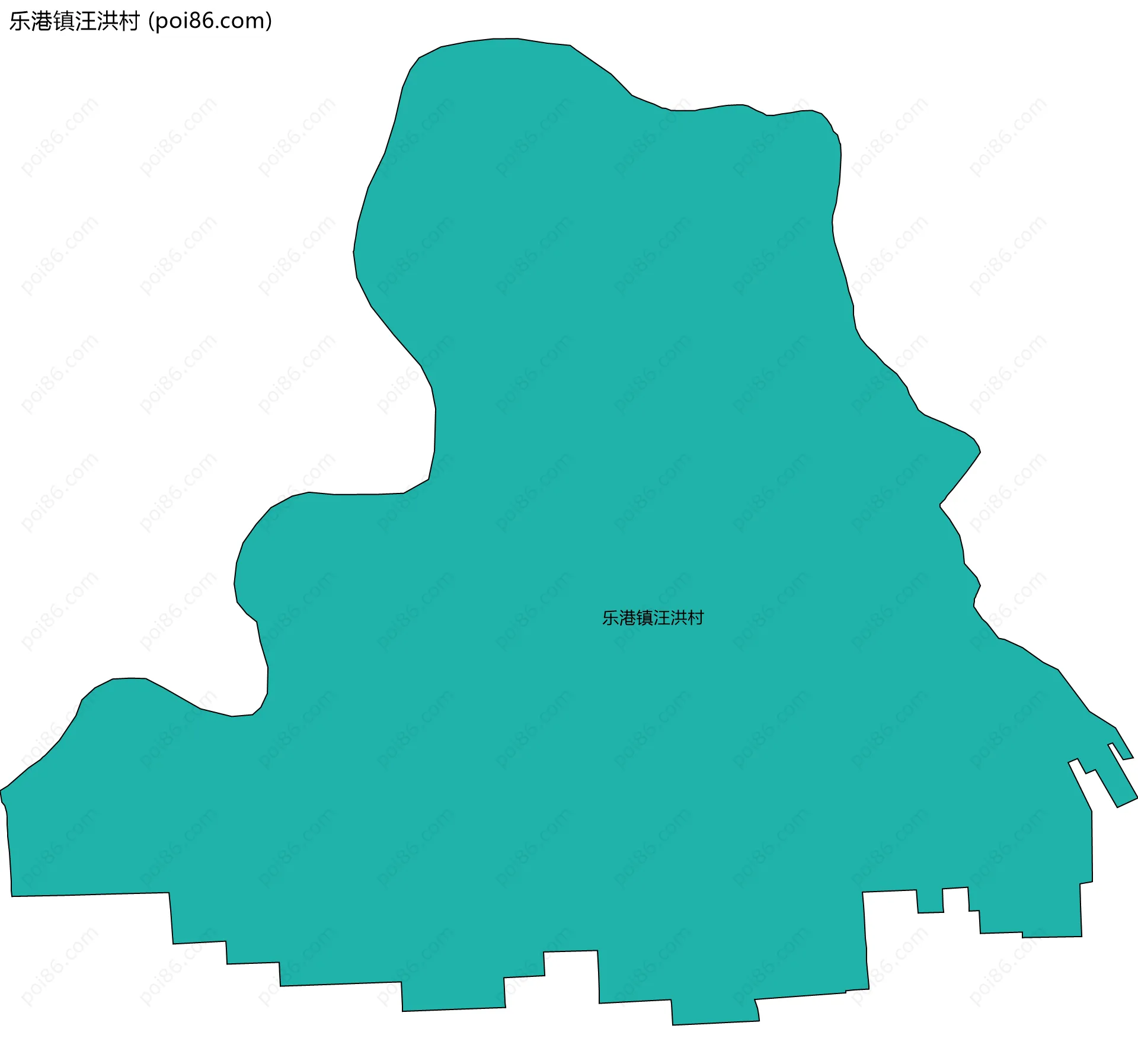 乐港镇汪洪村边界地图
