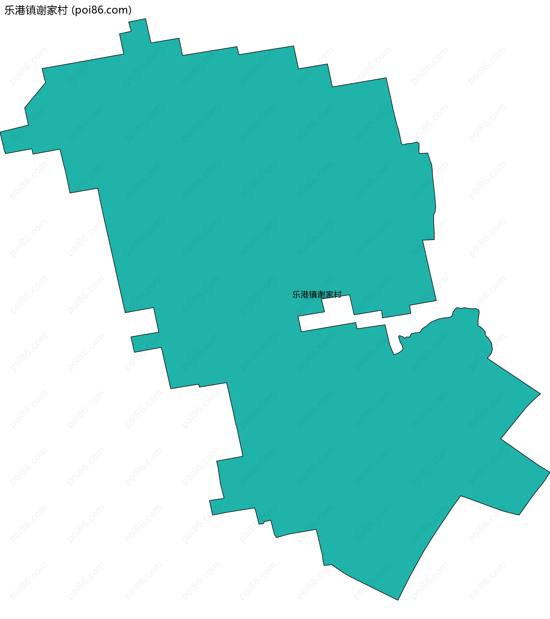 乐港镇谢家村边界地图