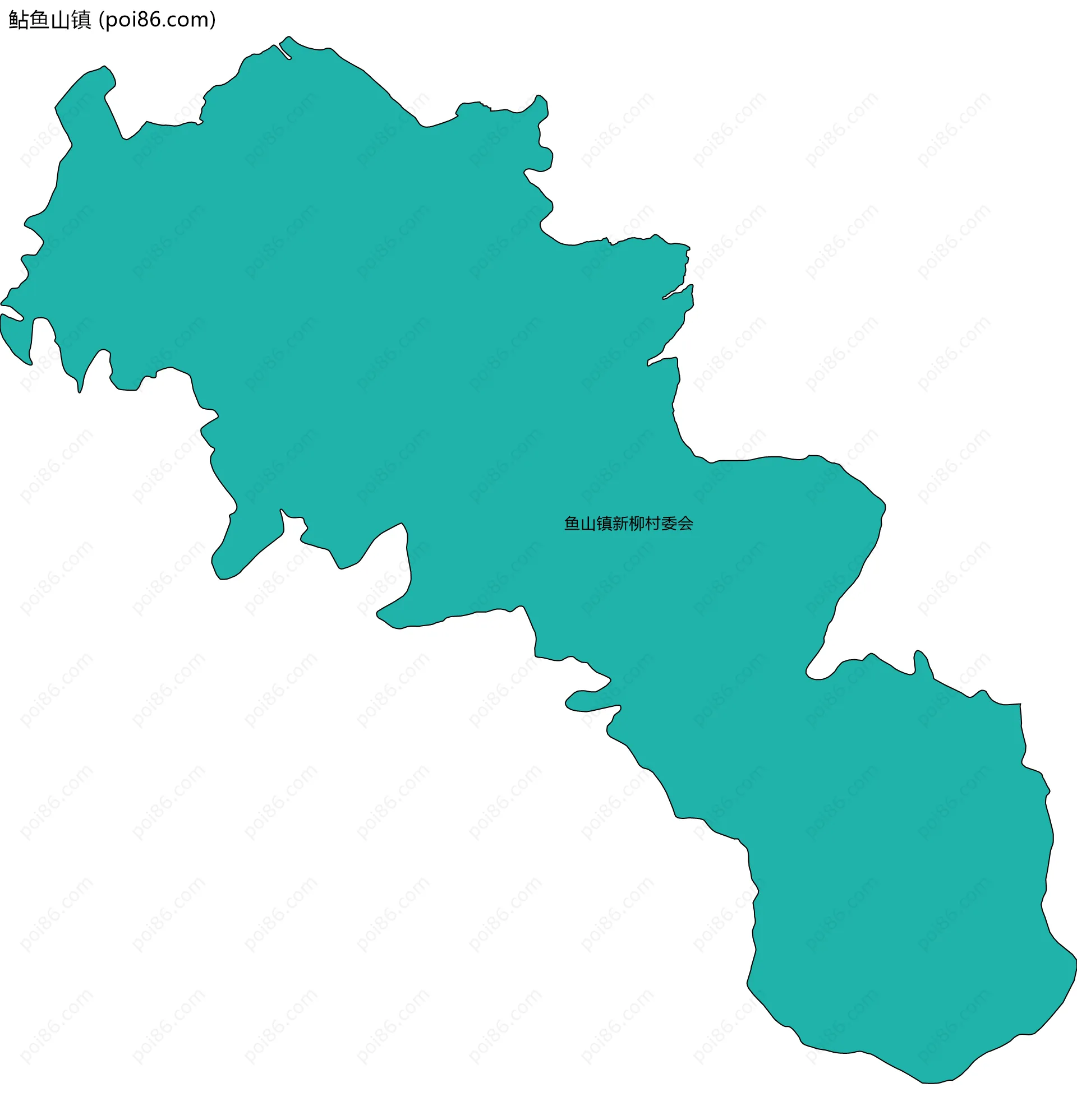 鲇鱼山镇边界地图(五级行政区划)