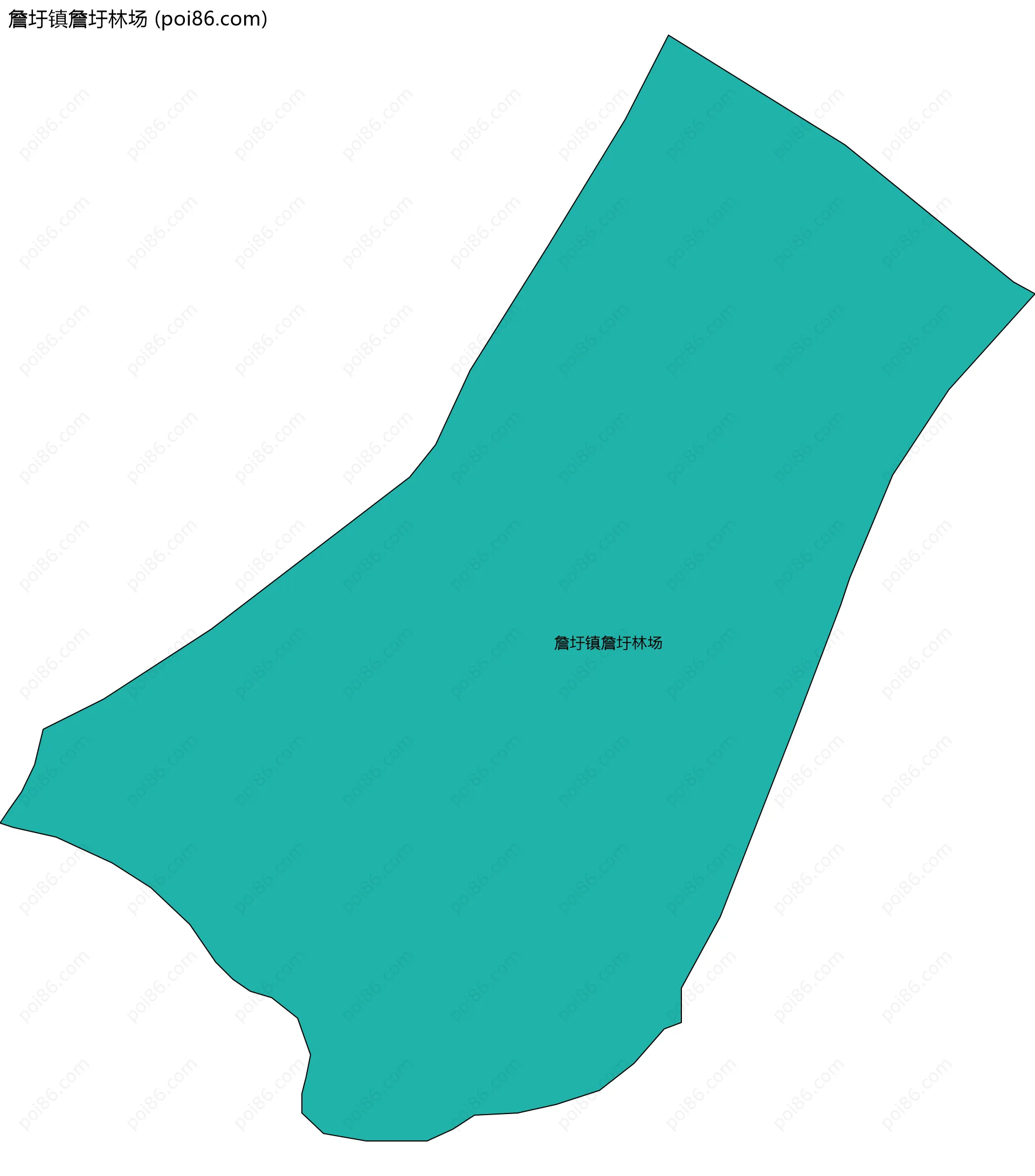 詹圩镇詹圩林场边界地图