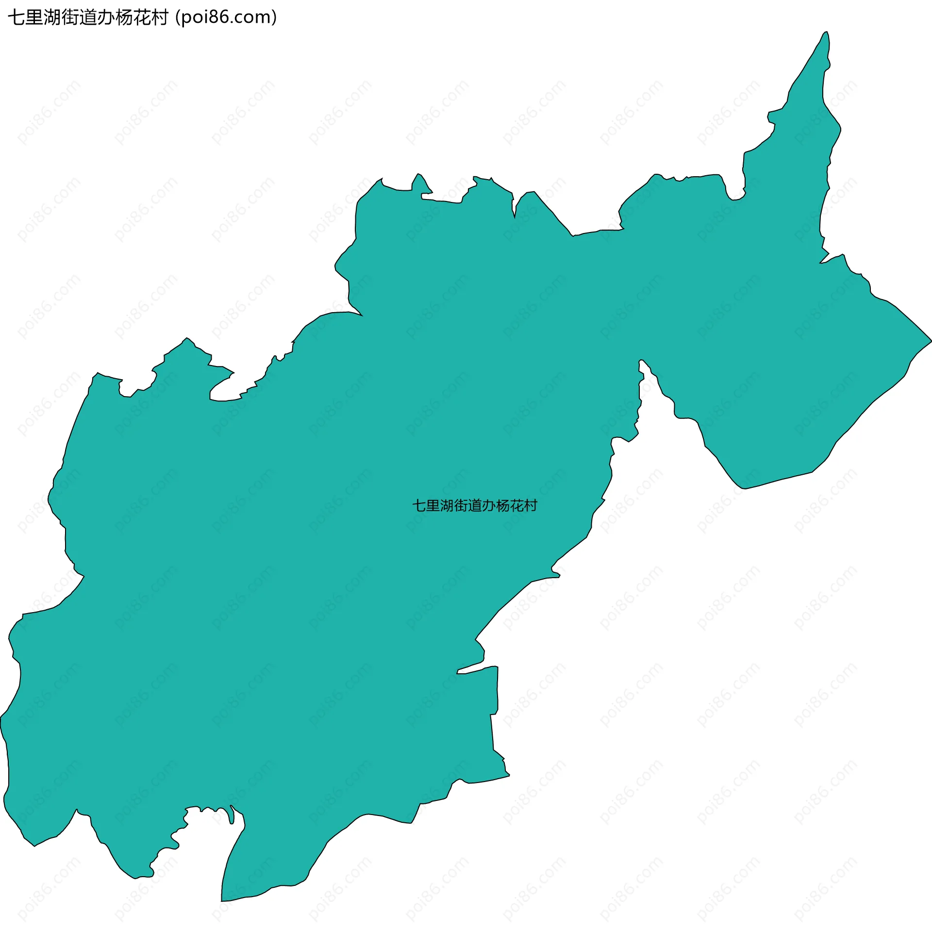 七里湖街道办杨花村边界地图