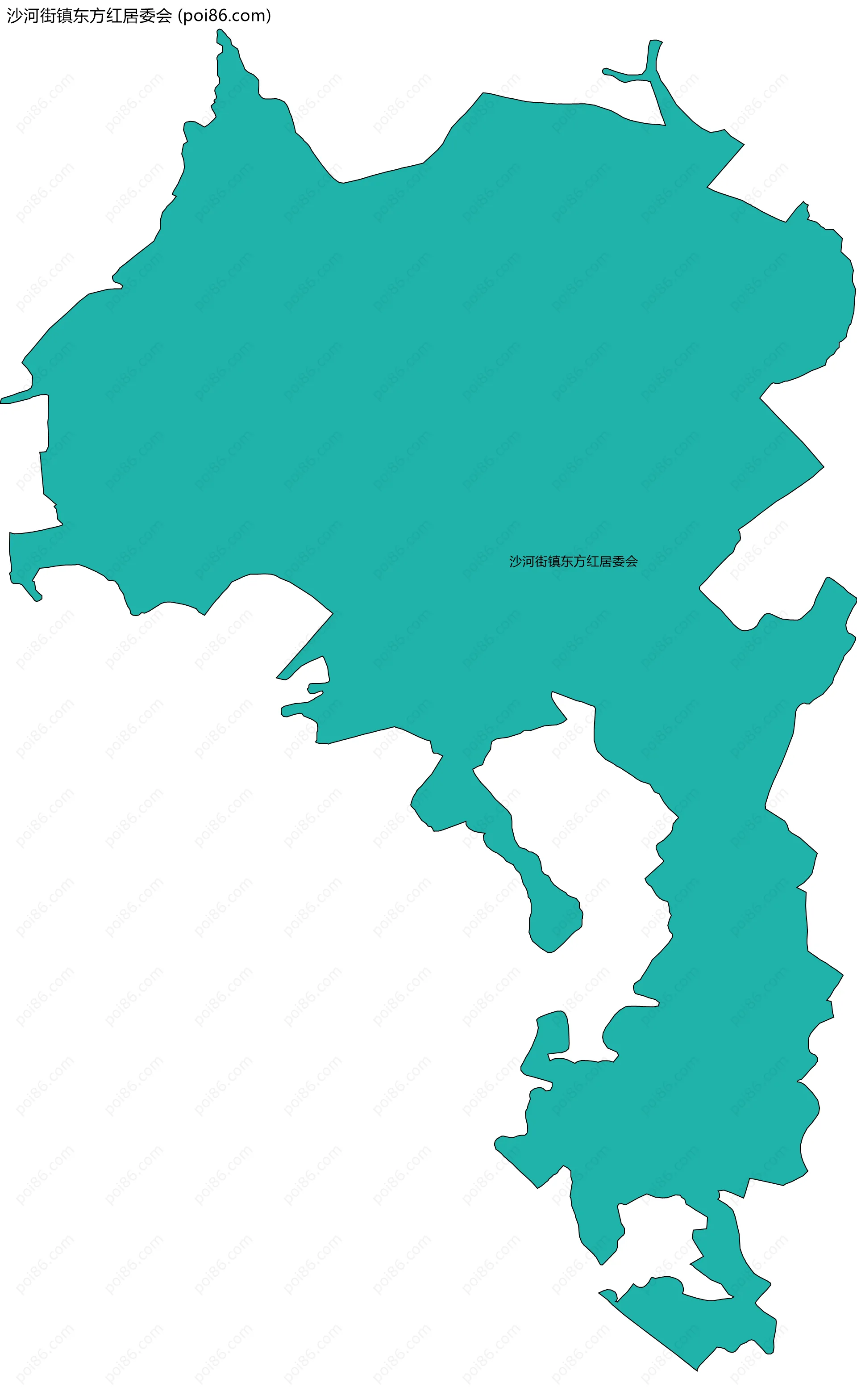 沙河街镇东方红居委会边界地图